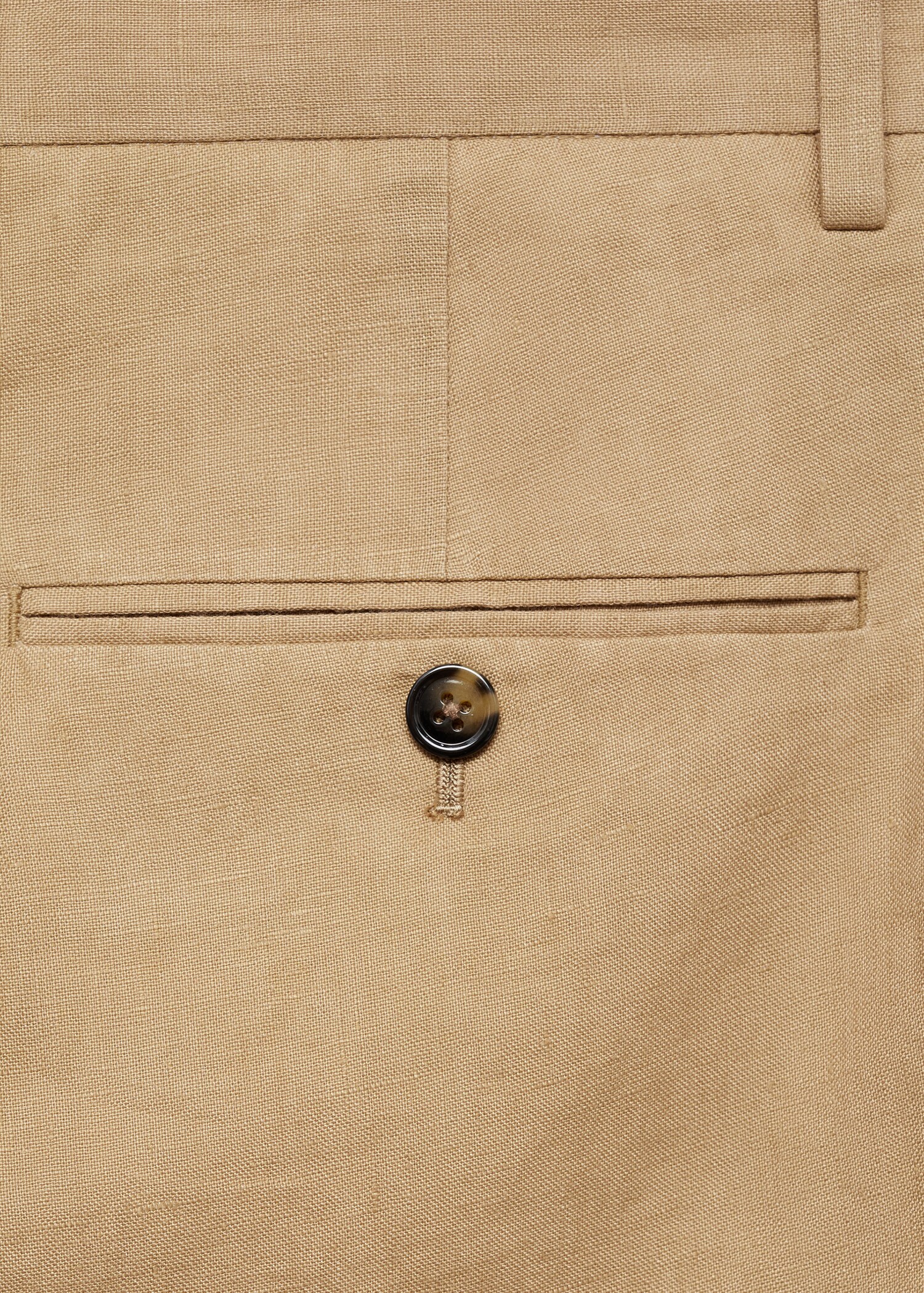 100% linen slim-fit suit trousers - Details of the article 0