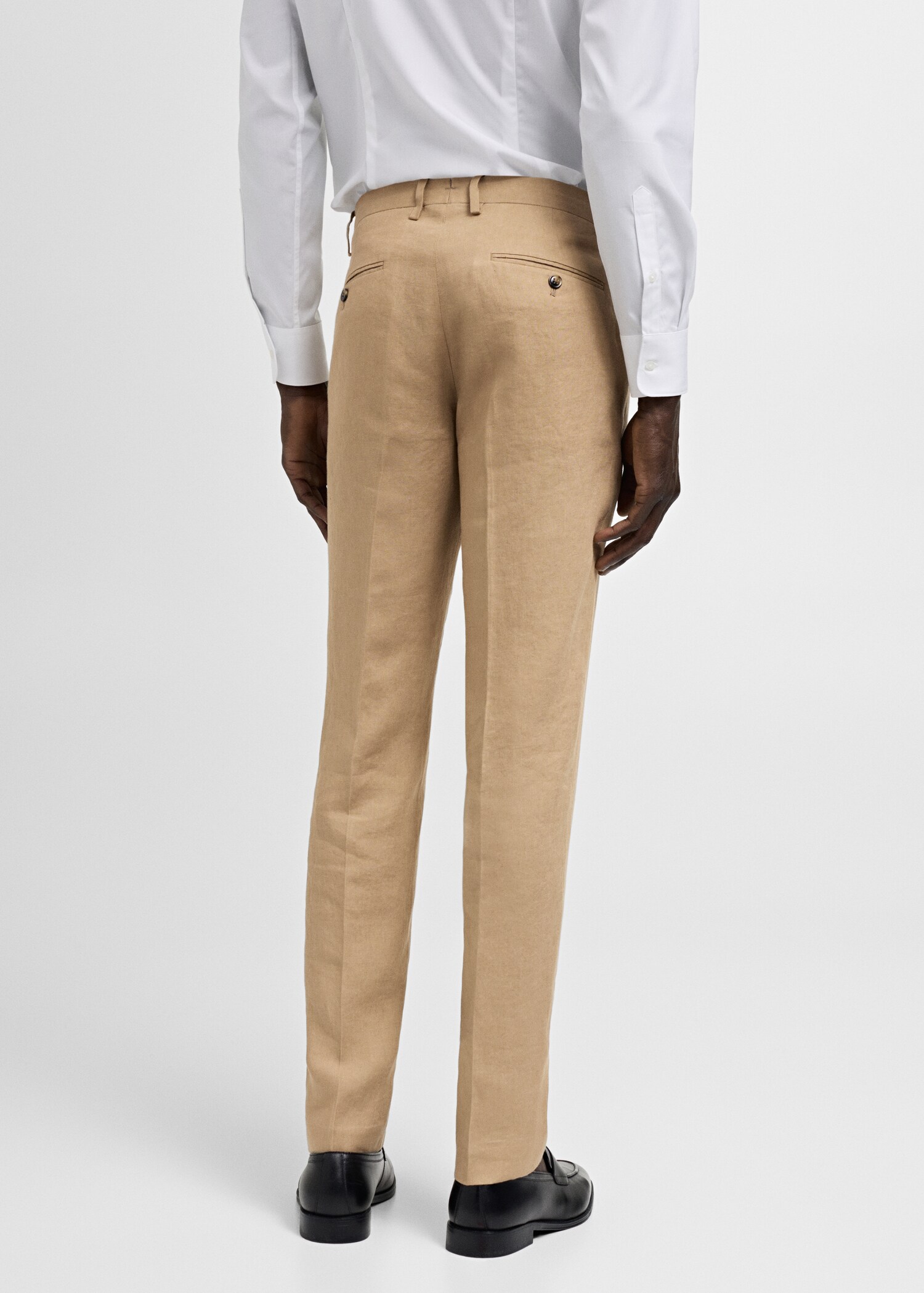 100% linen slim-fit suit trousers - Reverse of the article
