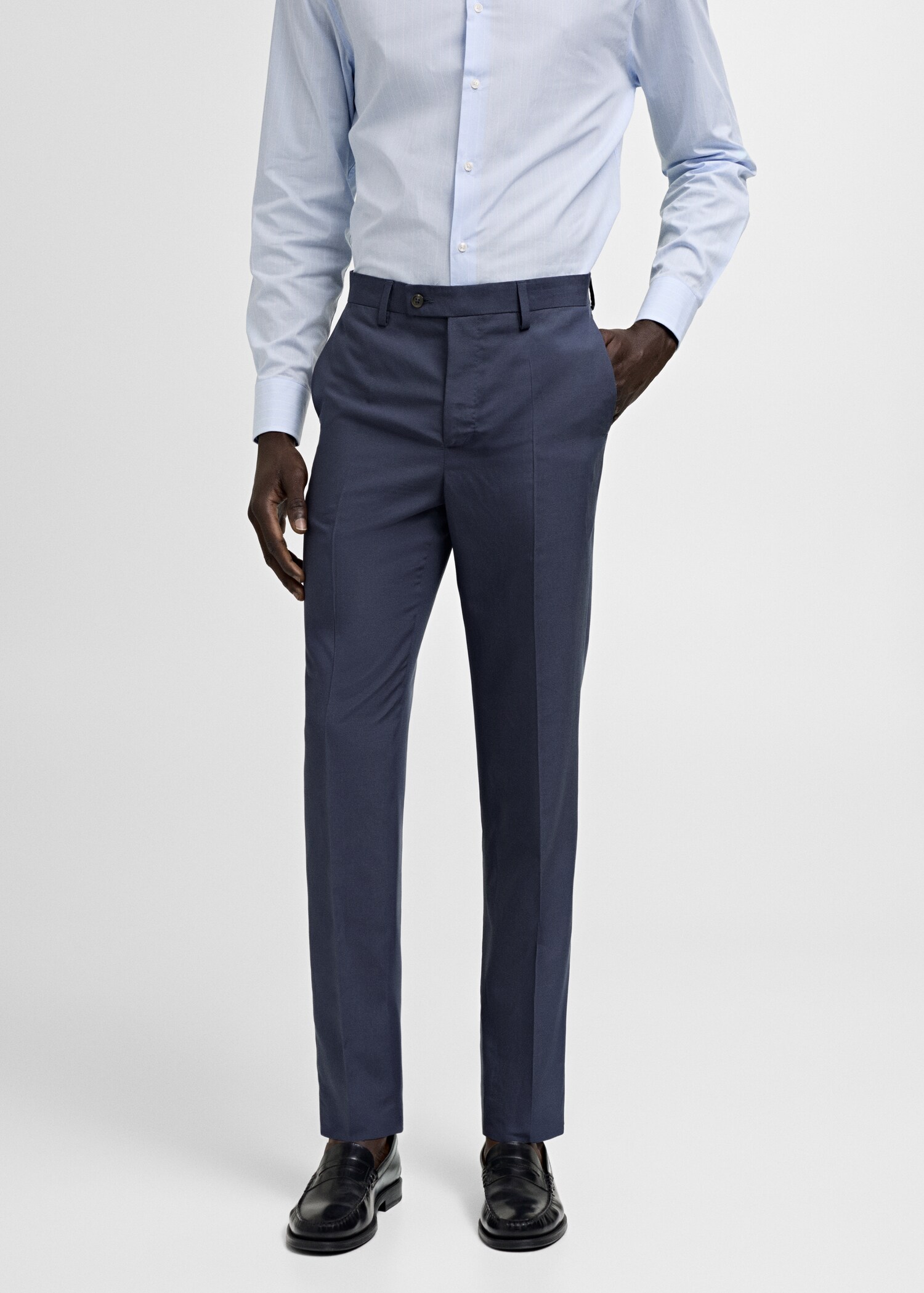 Stretch-fabric slim-fit suit pants - Medium plane