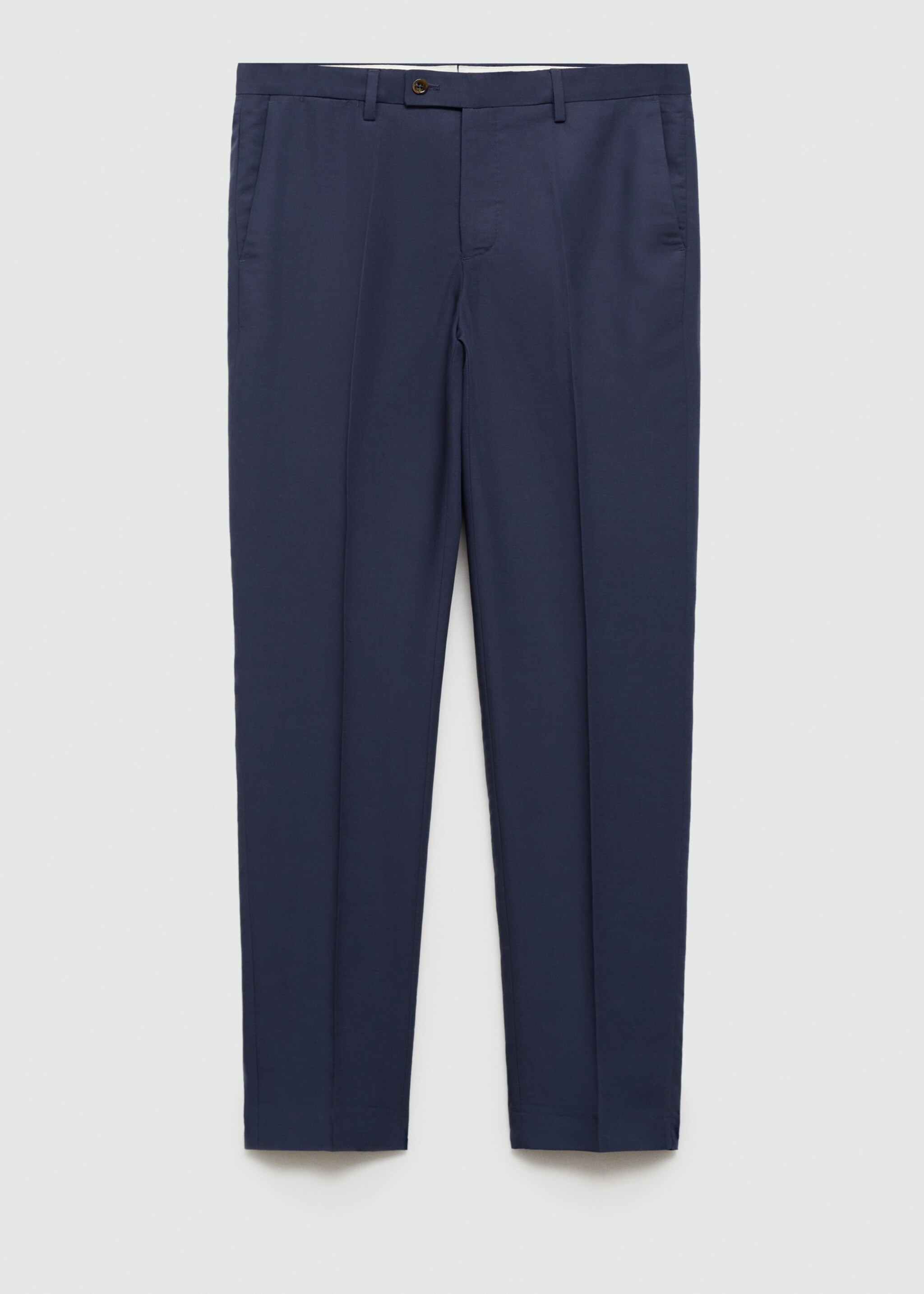 Stretch-fabric slim-fit suit trousers - Article without model, Blue. Ref: 77000592-00.