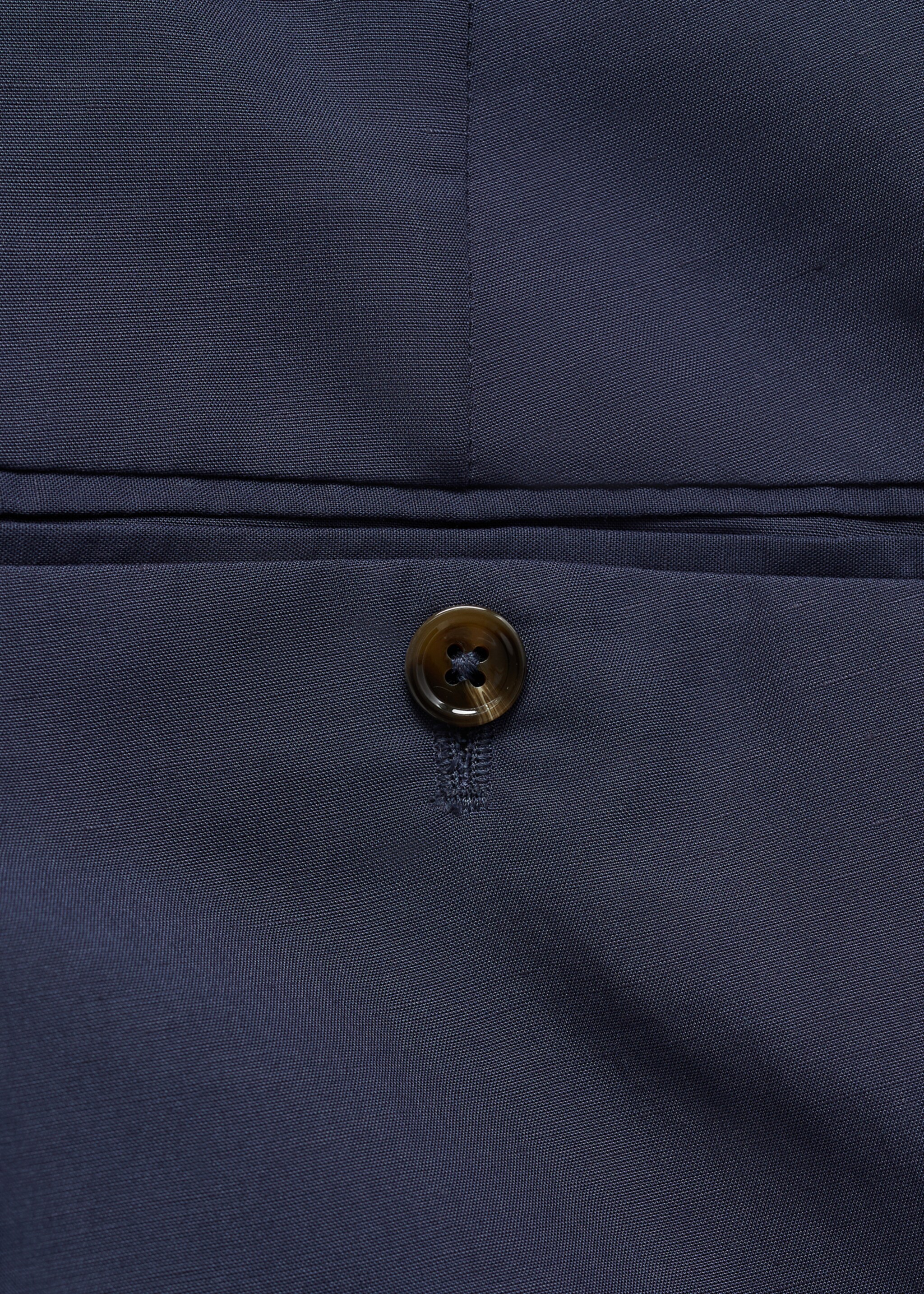 Stretch-fabric slim-fit suit trousers - Details of the article 0, Blue. Ref: 77000592-00.