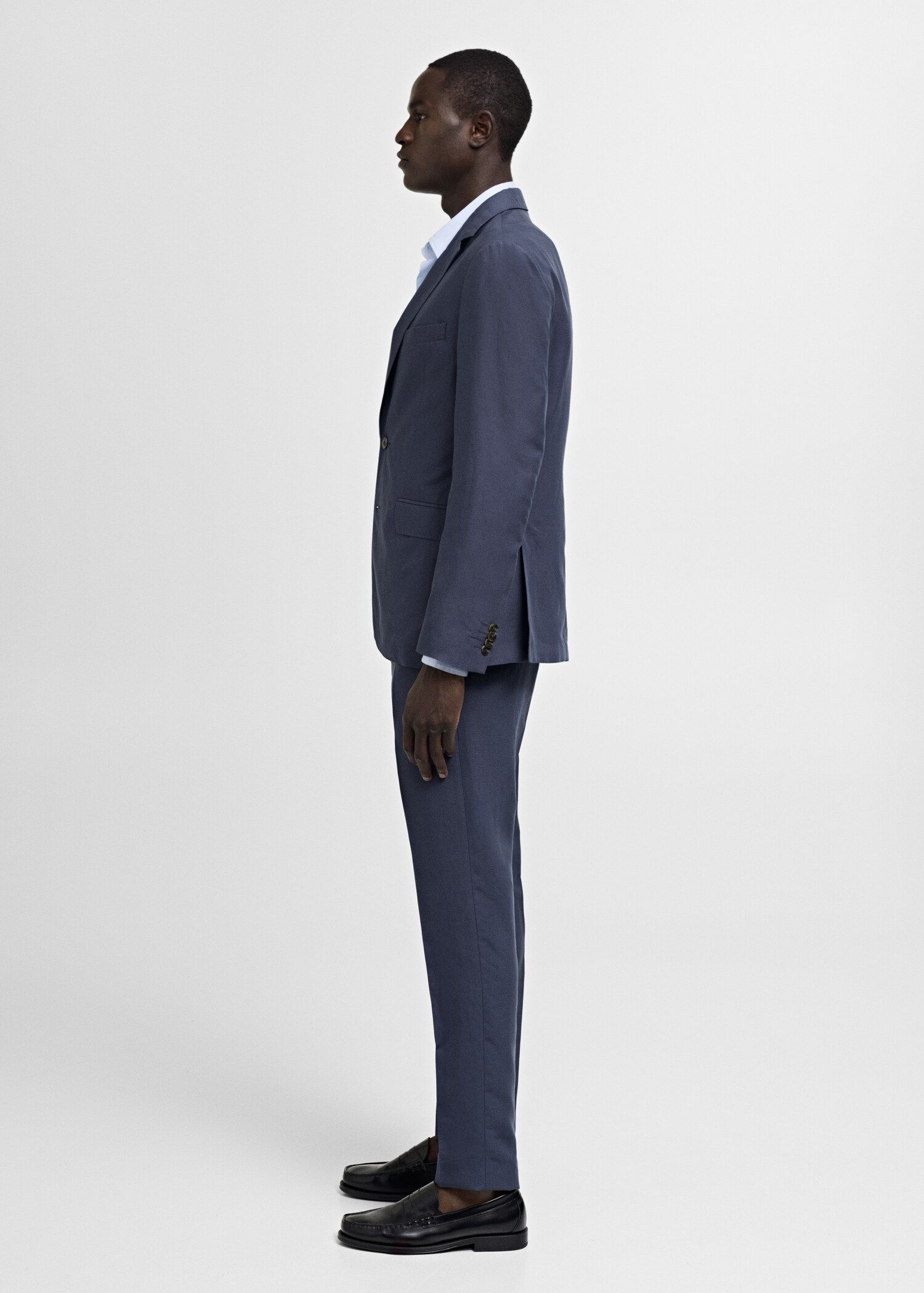 Stretch-fabric slim-fit suit pants - Details of the article 1