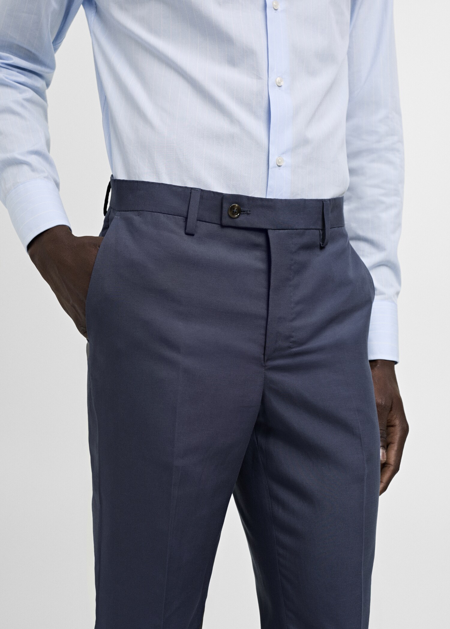 Stretch-fabric slim-fit suit pants - Details of the article 6