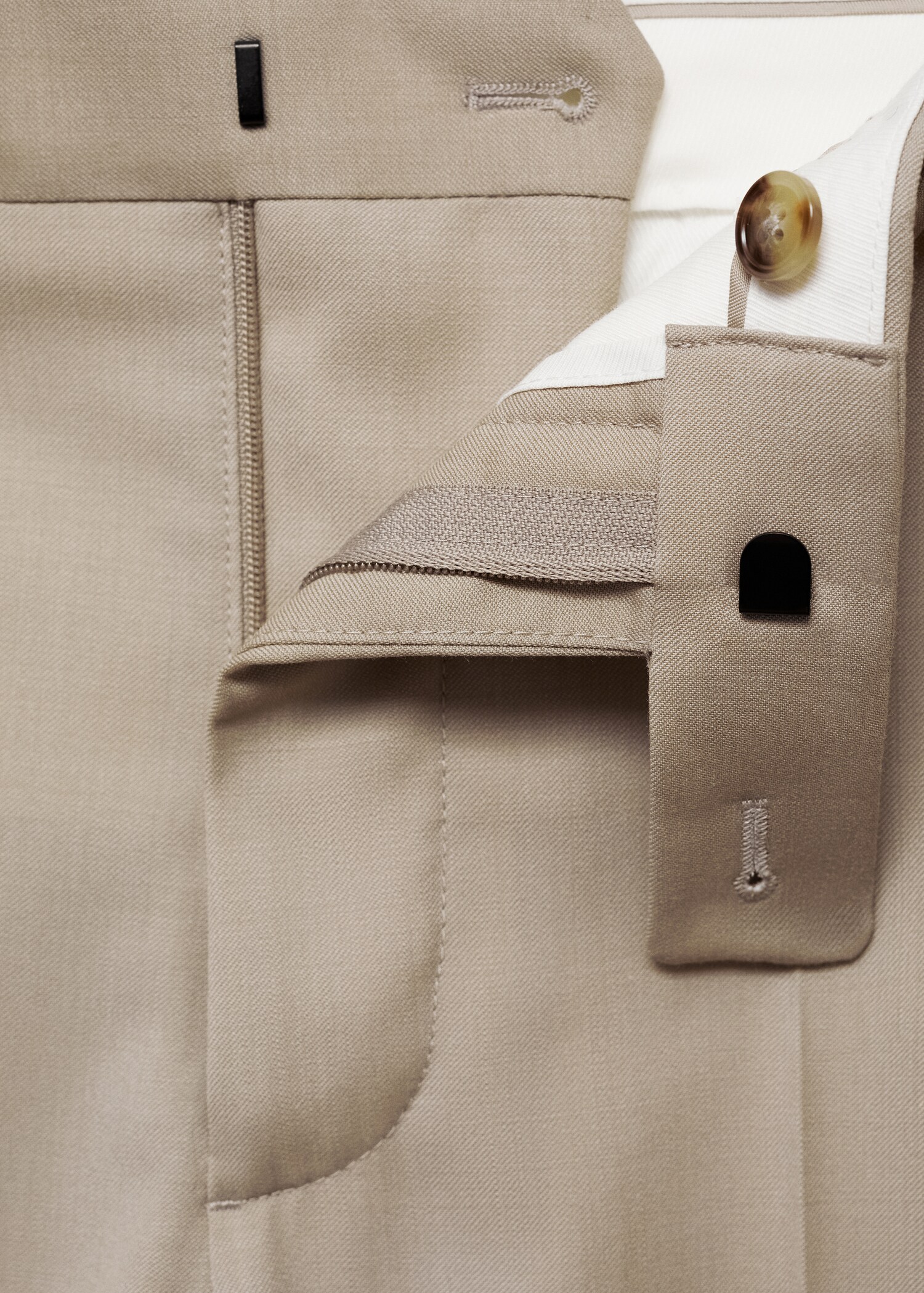 100% virgin wool slim-fit suit trousers - Details of the article 8