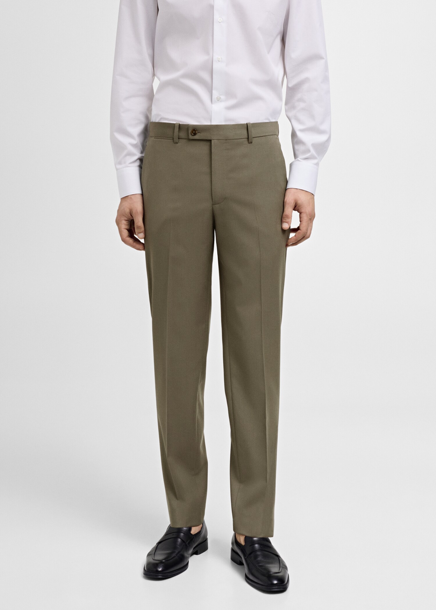 100% virgin wool slim-fit suit trousers - Medium plane