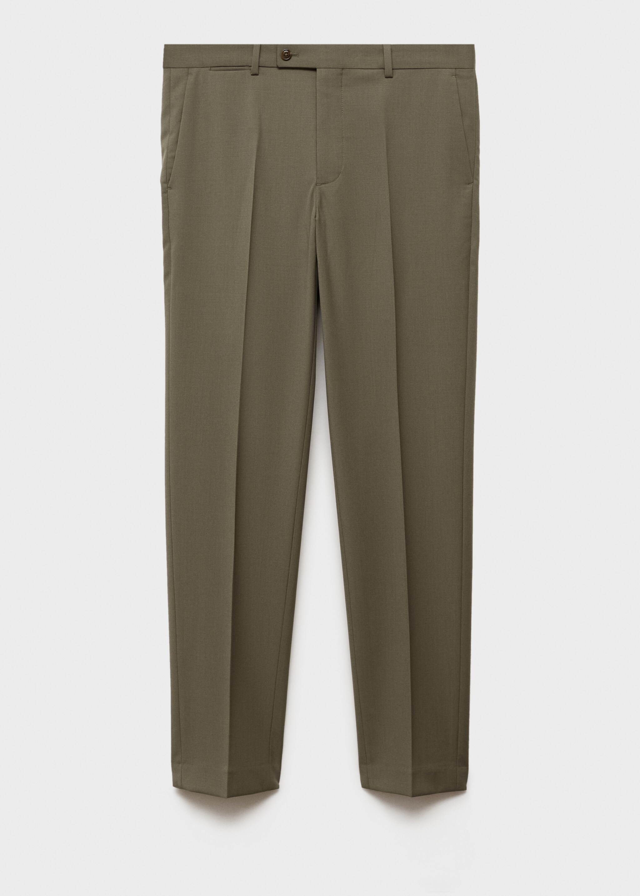 100% virgin wool slim-fit suit trousers - Article without model, Pastel Green. Ref: 77000593-00.