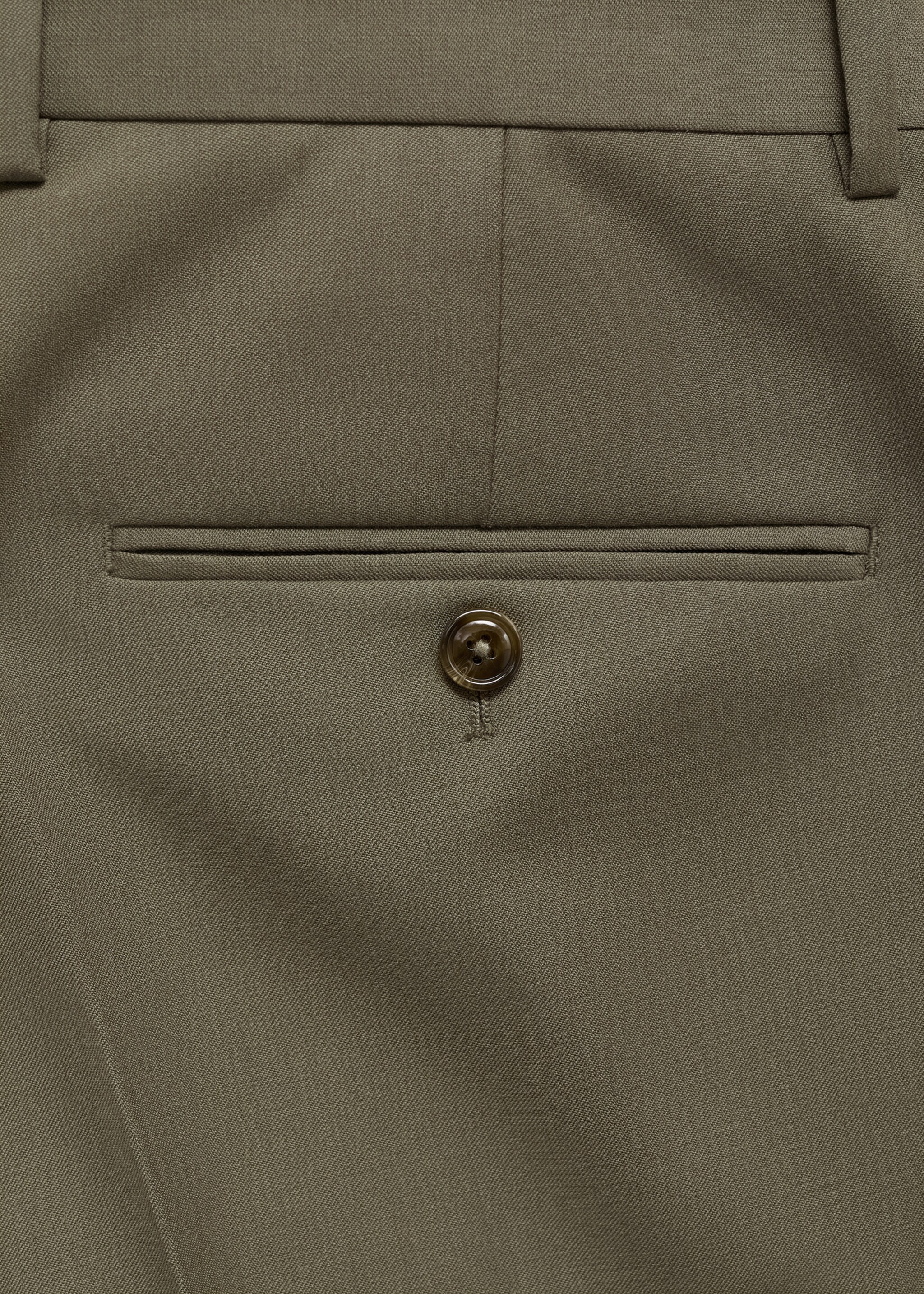 100% virgin wool slim-fit suit trousers - Details of the article 0, Pastel Green. Ref: 77000593-00.
