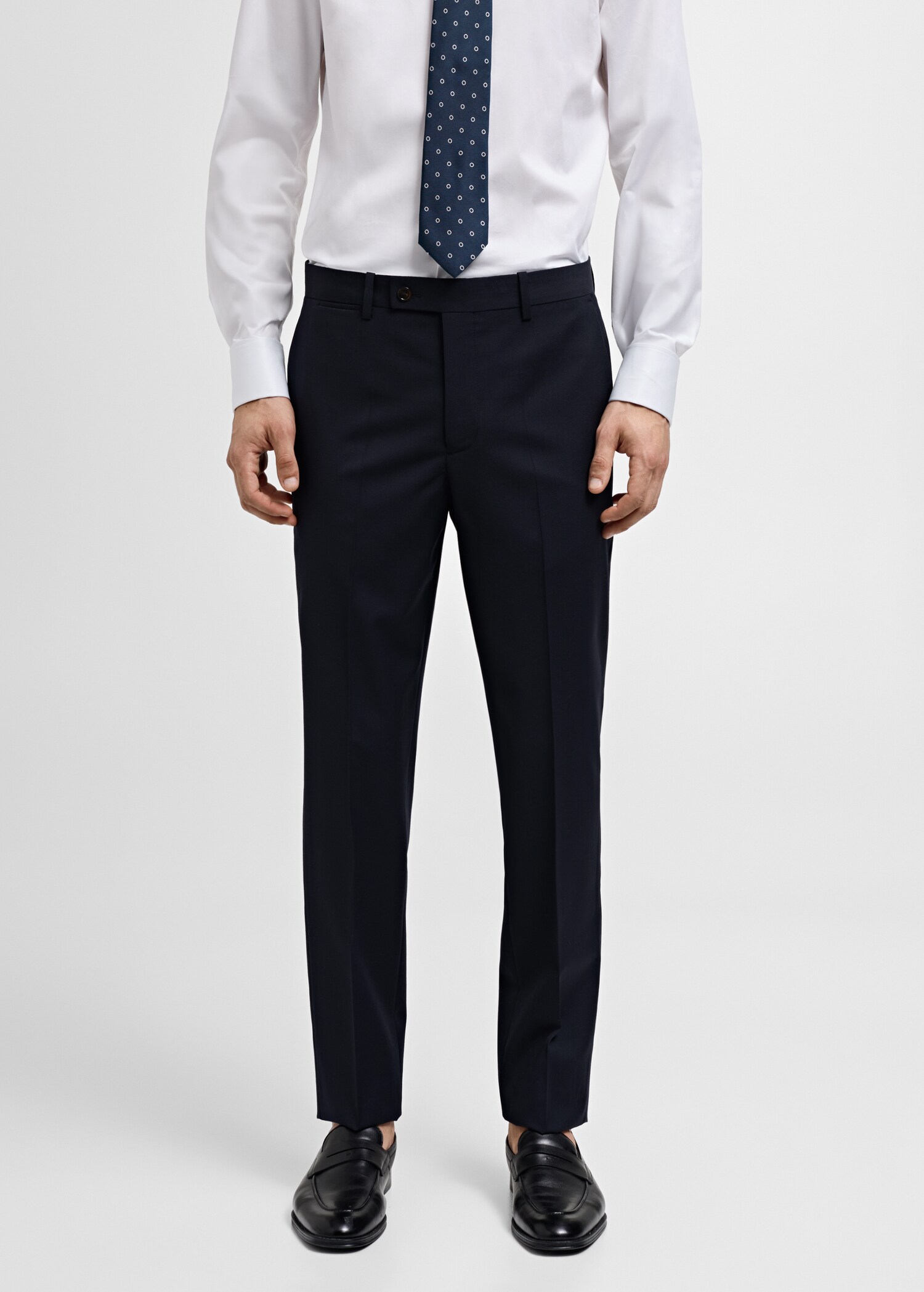 100% virgin wool slim-fit suit trousers - Medium plane