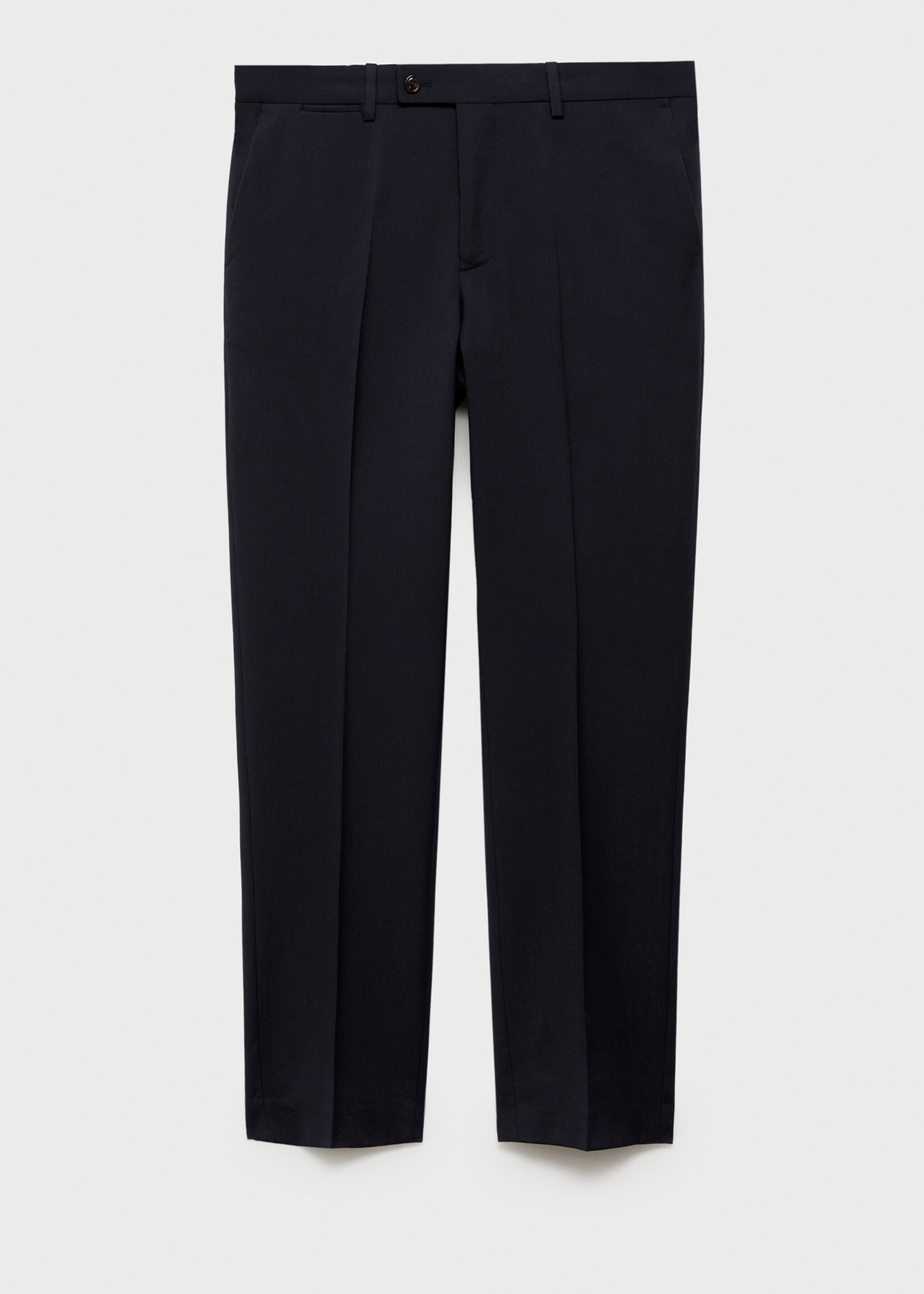 100% virgin wool slim-fit suit trousers - Article without model, Dark Navy. Ref: 77000593-00.