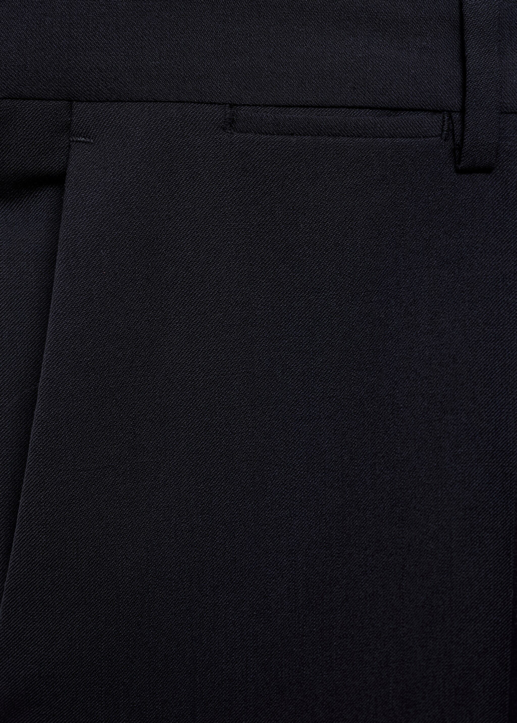 100% virgin wool slim-fit suit trousers - Details of the article 0, Dark Navy. Ref: 77000593-00.