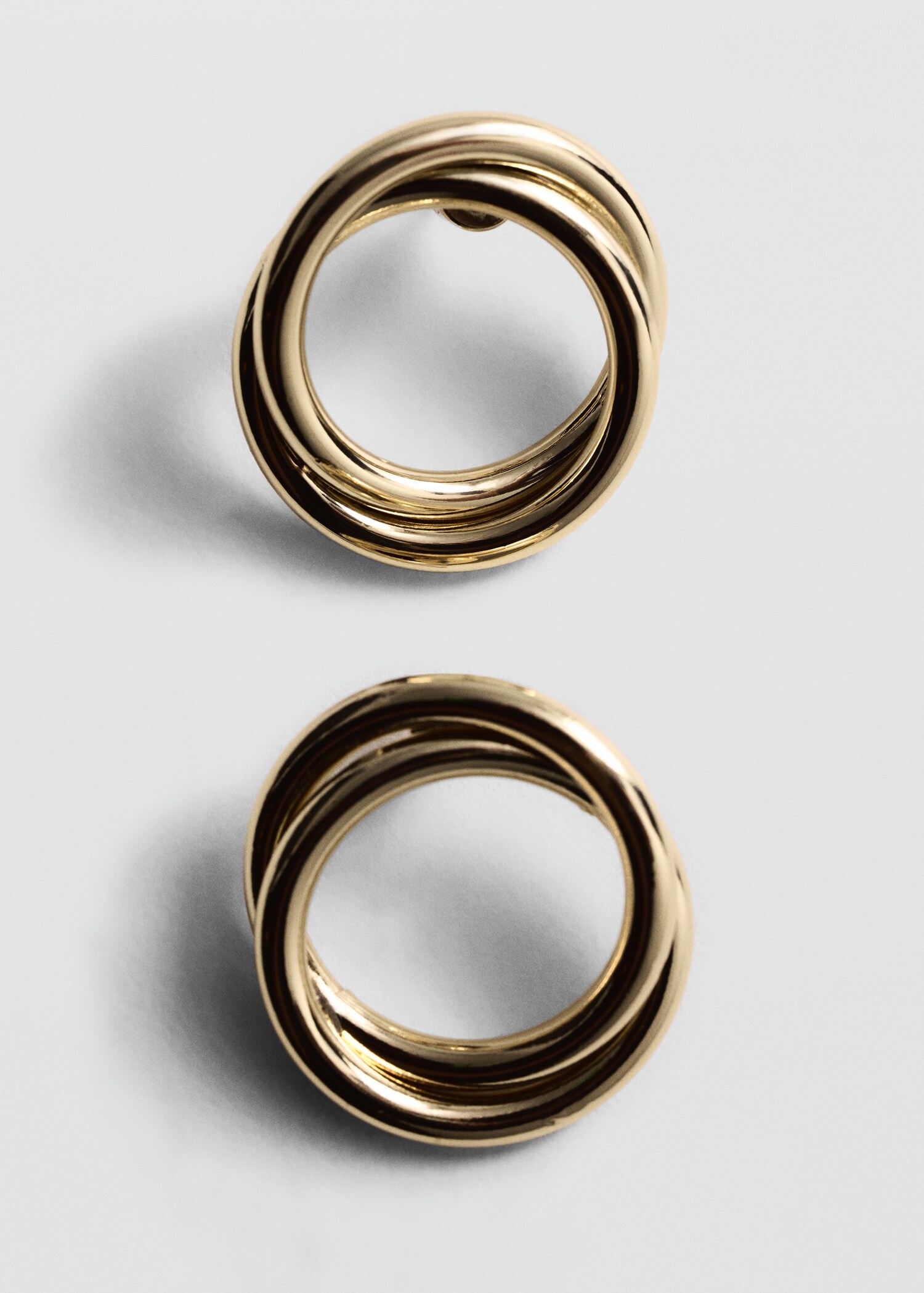 Interlocking circular earrings - Medium plane