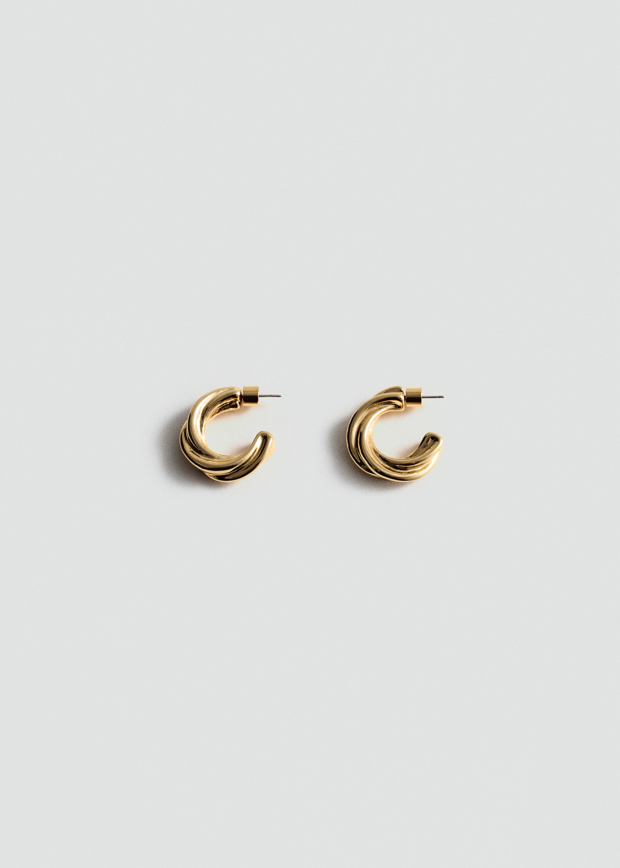 Intertwined hoop earrings - Article without model, Gold. Ref: 77000605-00.