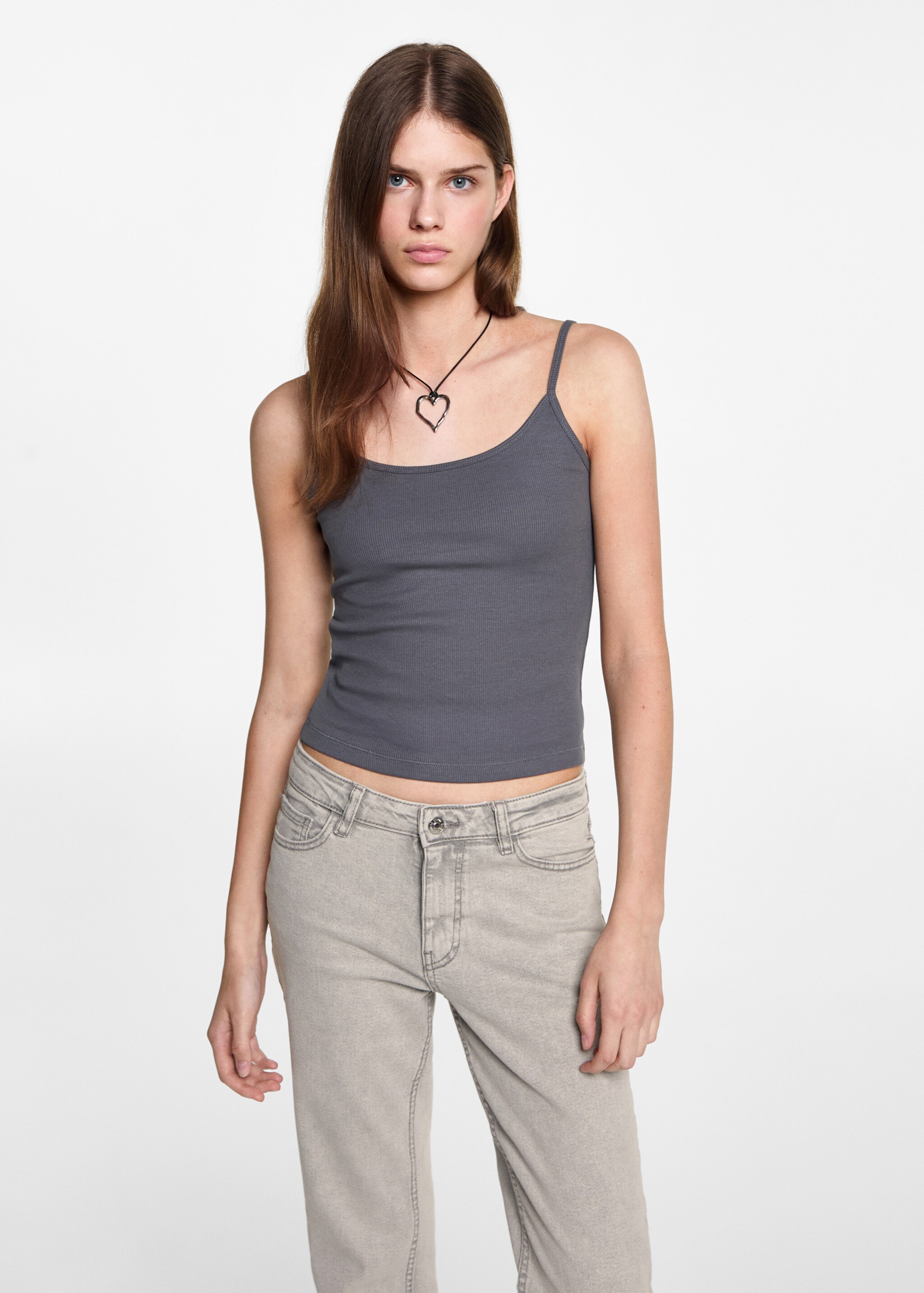 Crop flared jeans - Details of the article 1, Denim Grey. Ref: 77000616-00.
