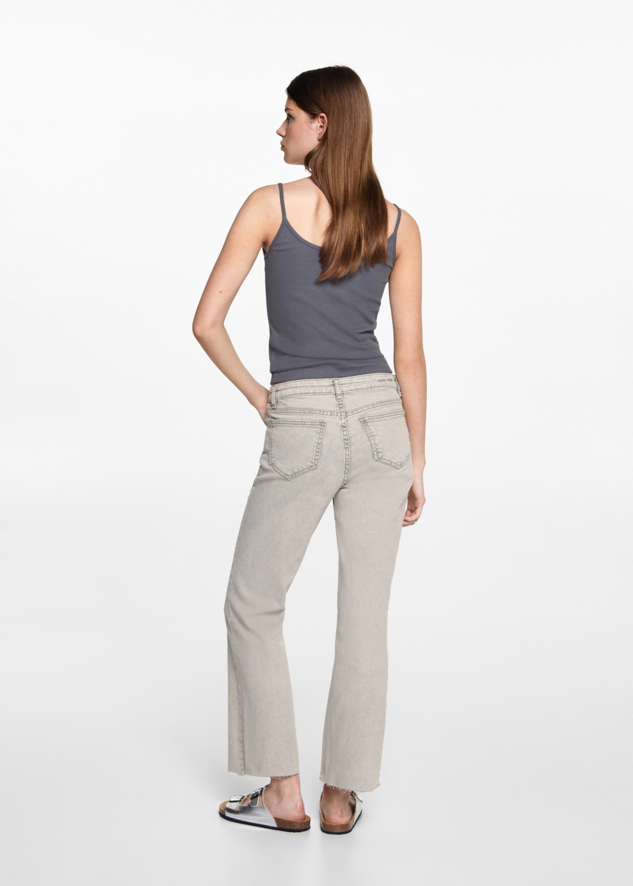 Crop flared jeans - Reverse of the article, Denim Grey. Ref: 77000616-00.