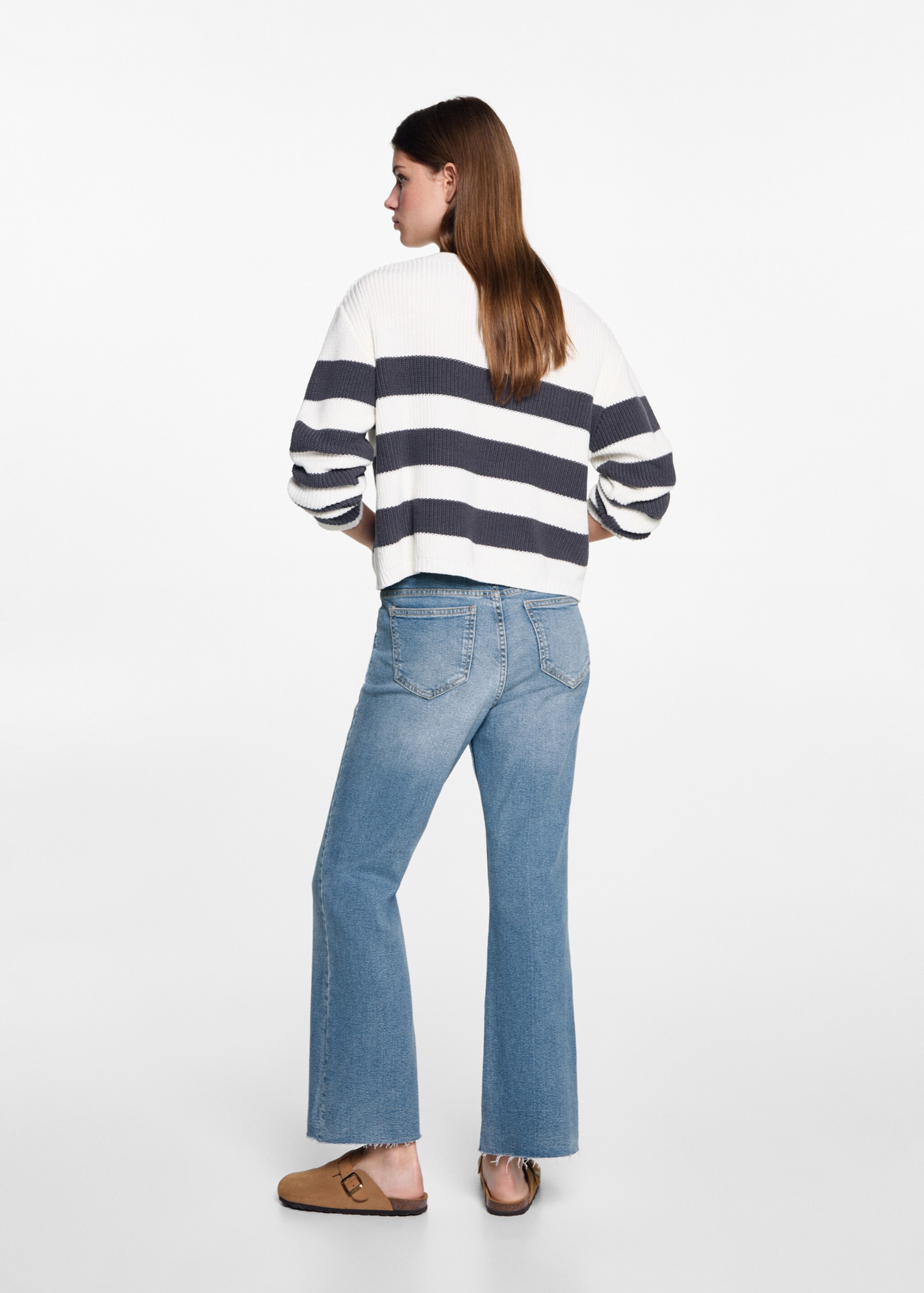 Flared finished jeans - Reverse of the article, Medium Blue. Ref: 77000617-00.