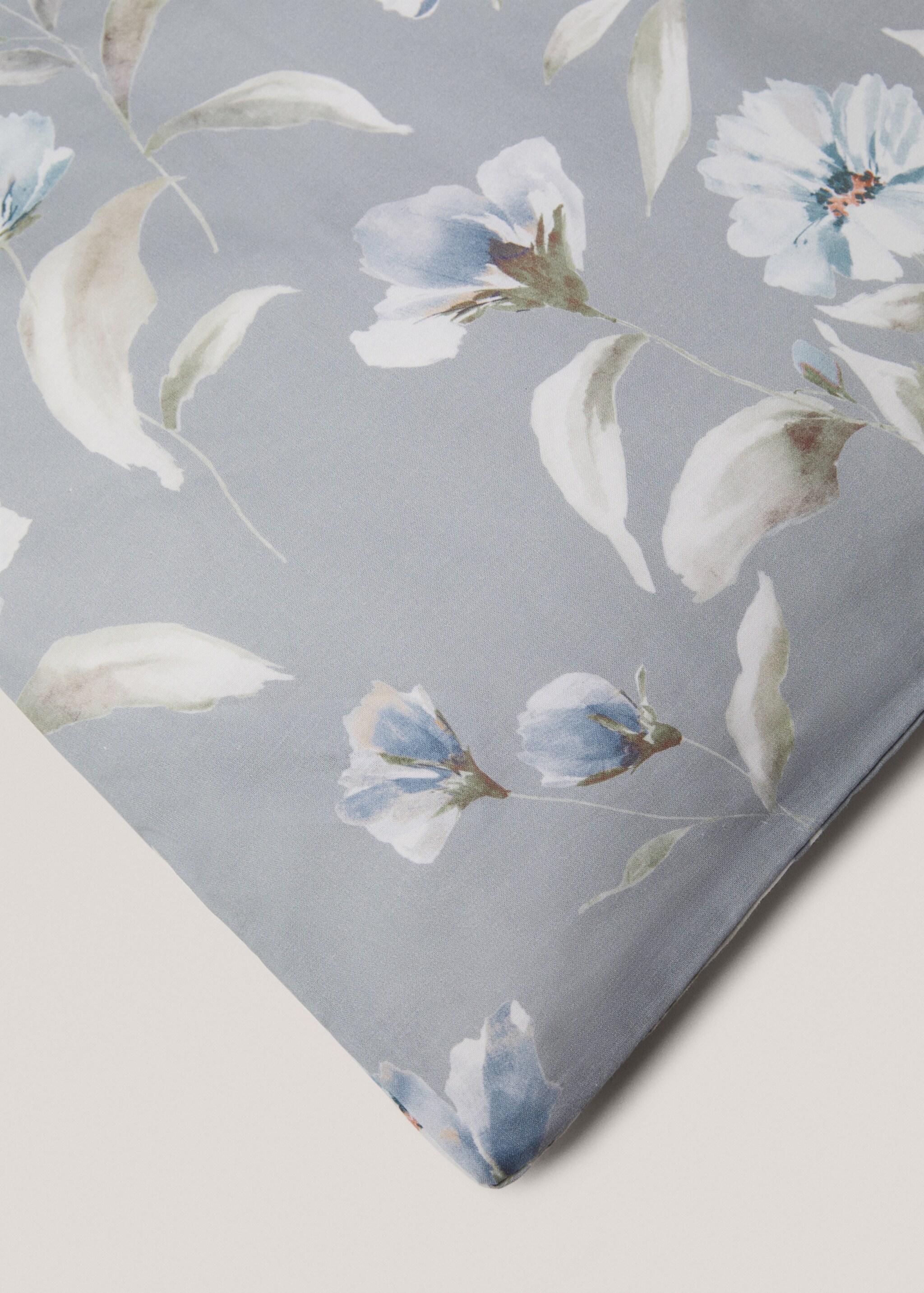 Housse de couette 100 % coton fleurs lit 90 cm - Détail de l'article 2, Vert d´eau. Ref: 77000633-00.