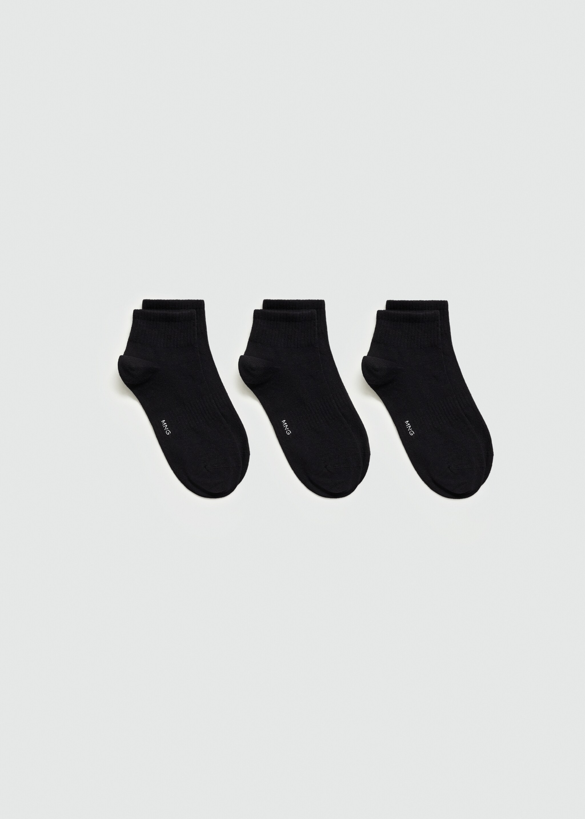 3-pack of ribbed cotton socks - Article without model, Black. Ref: 77000637-00.