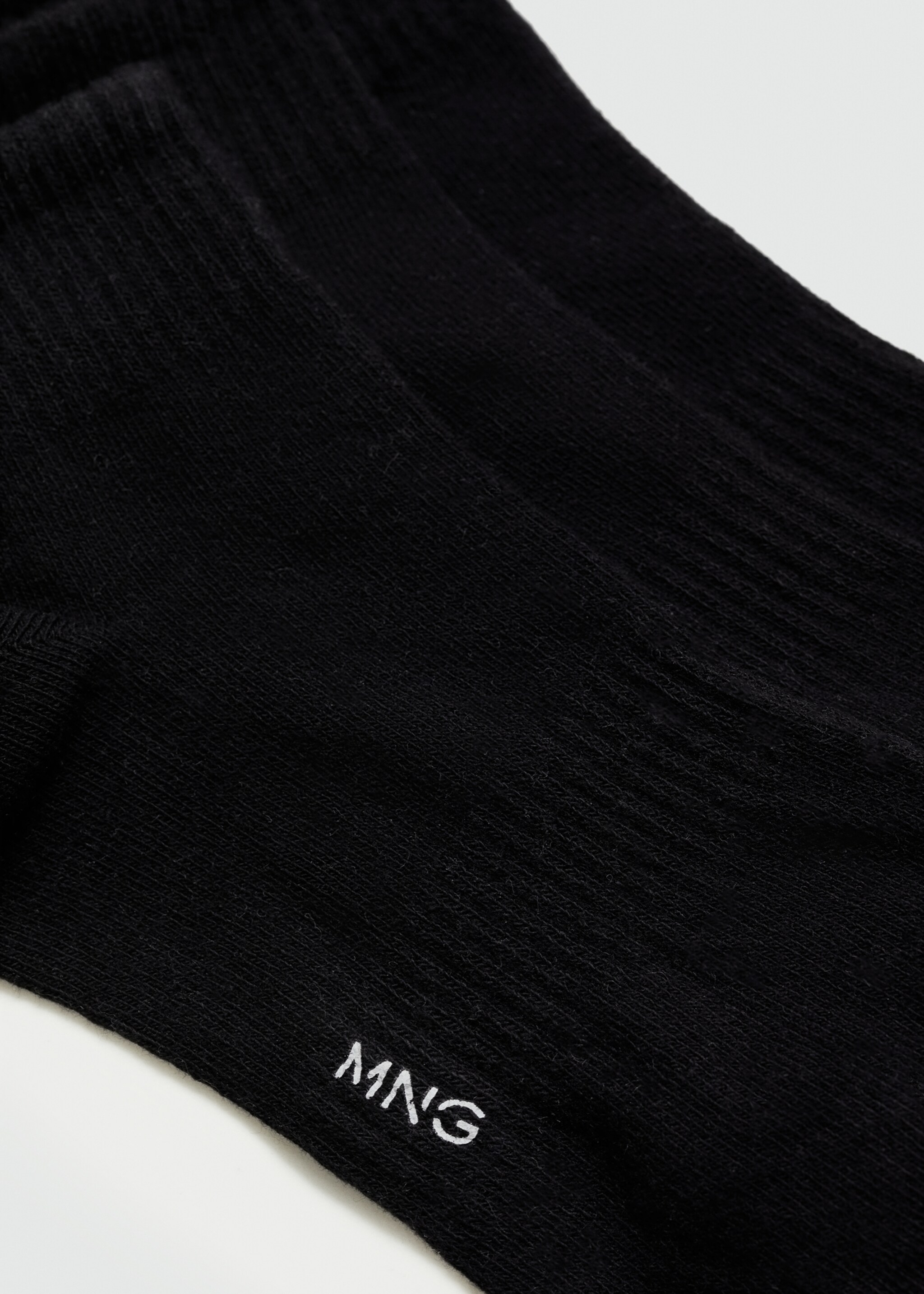 3-pack of ribbed cotton socks - Details of the article 8, Black. Ref: 77000637-00.