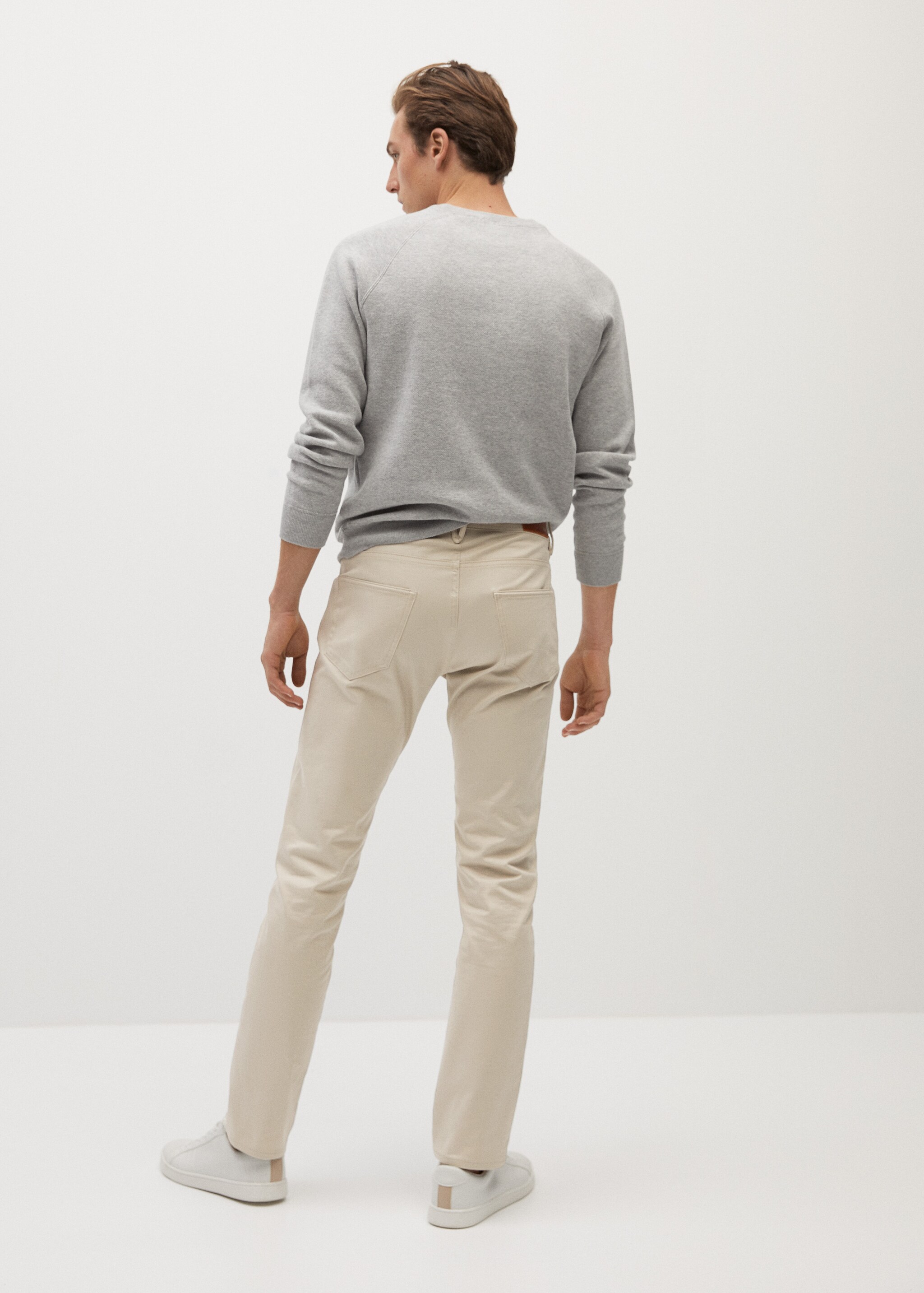 Slim fit denim-effect serge pants - Reverse of the article