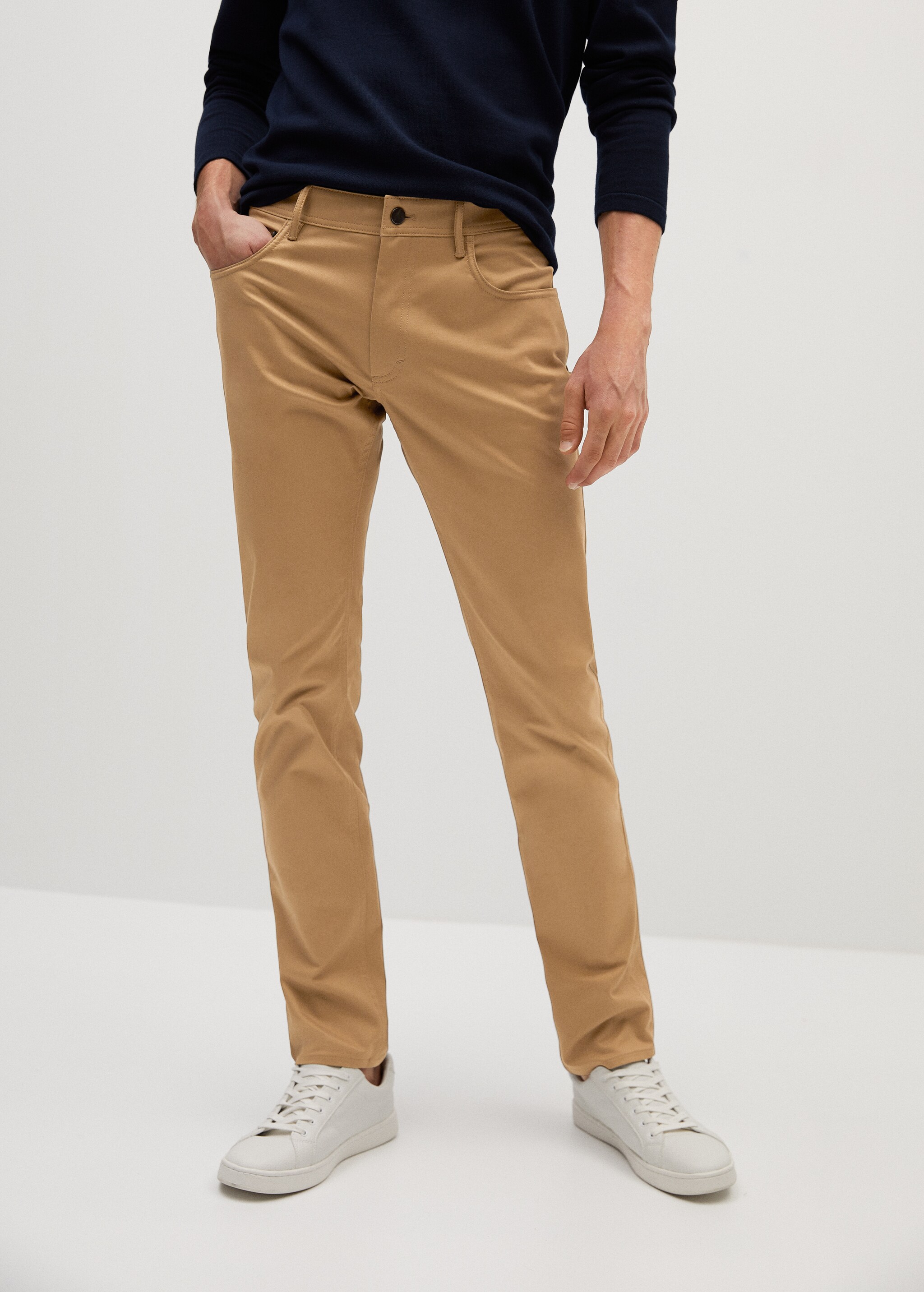 Slim fit denim-effect serge pants - Medium plane