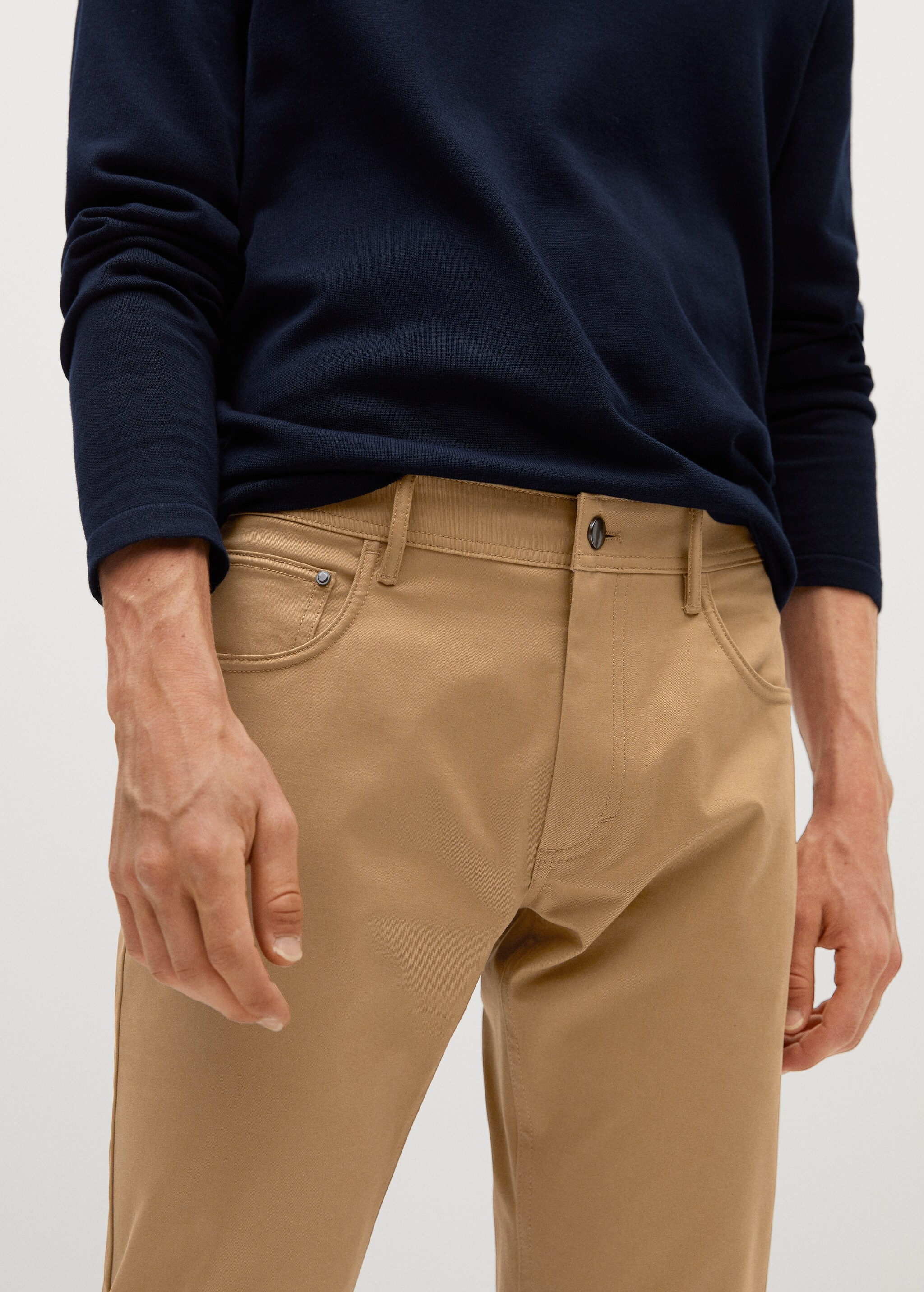 Slim fit denim-effect serge pants - Details of the article 2
