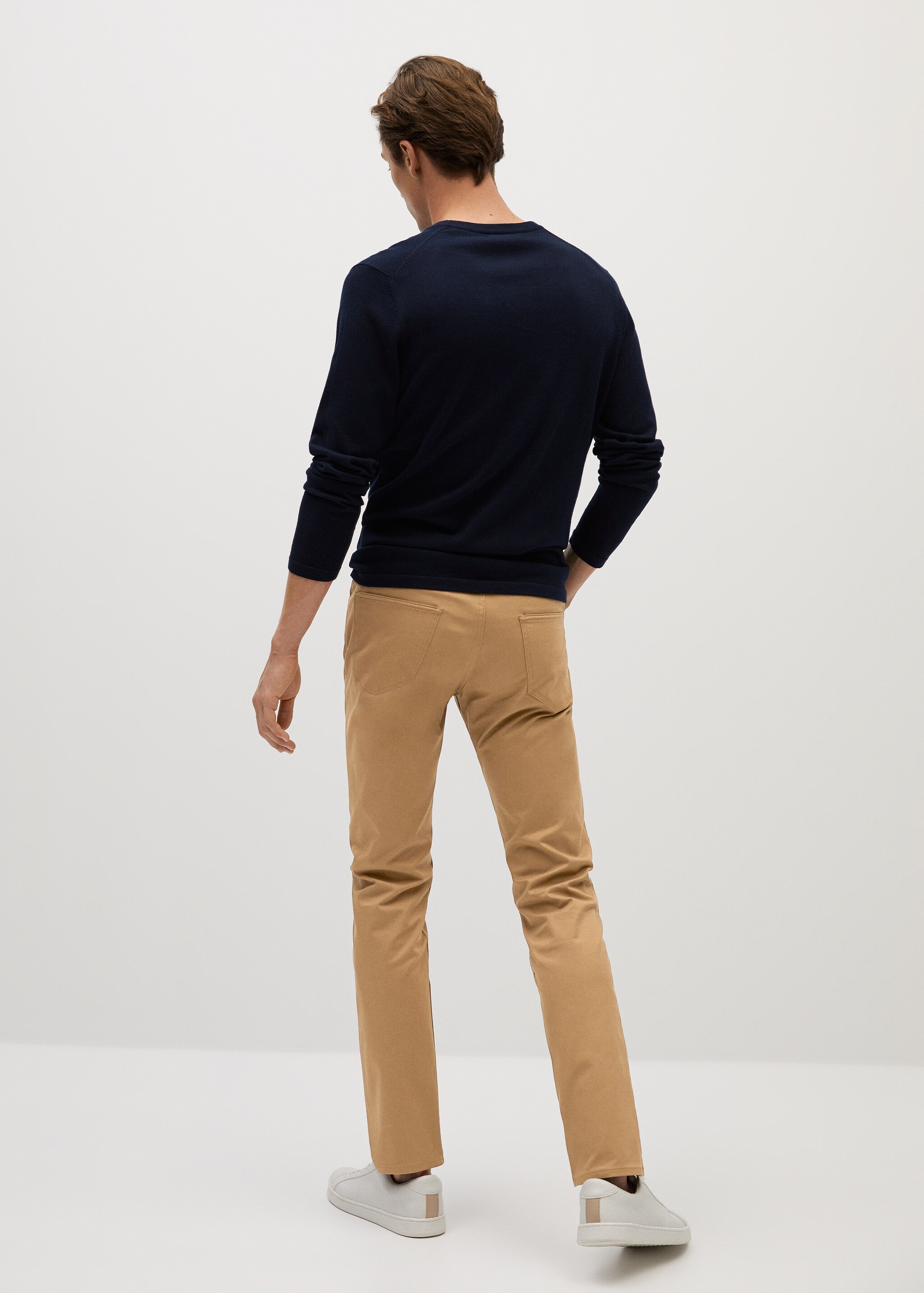 Slim fit denim-effect serge pants - Reverse of the article