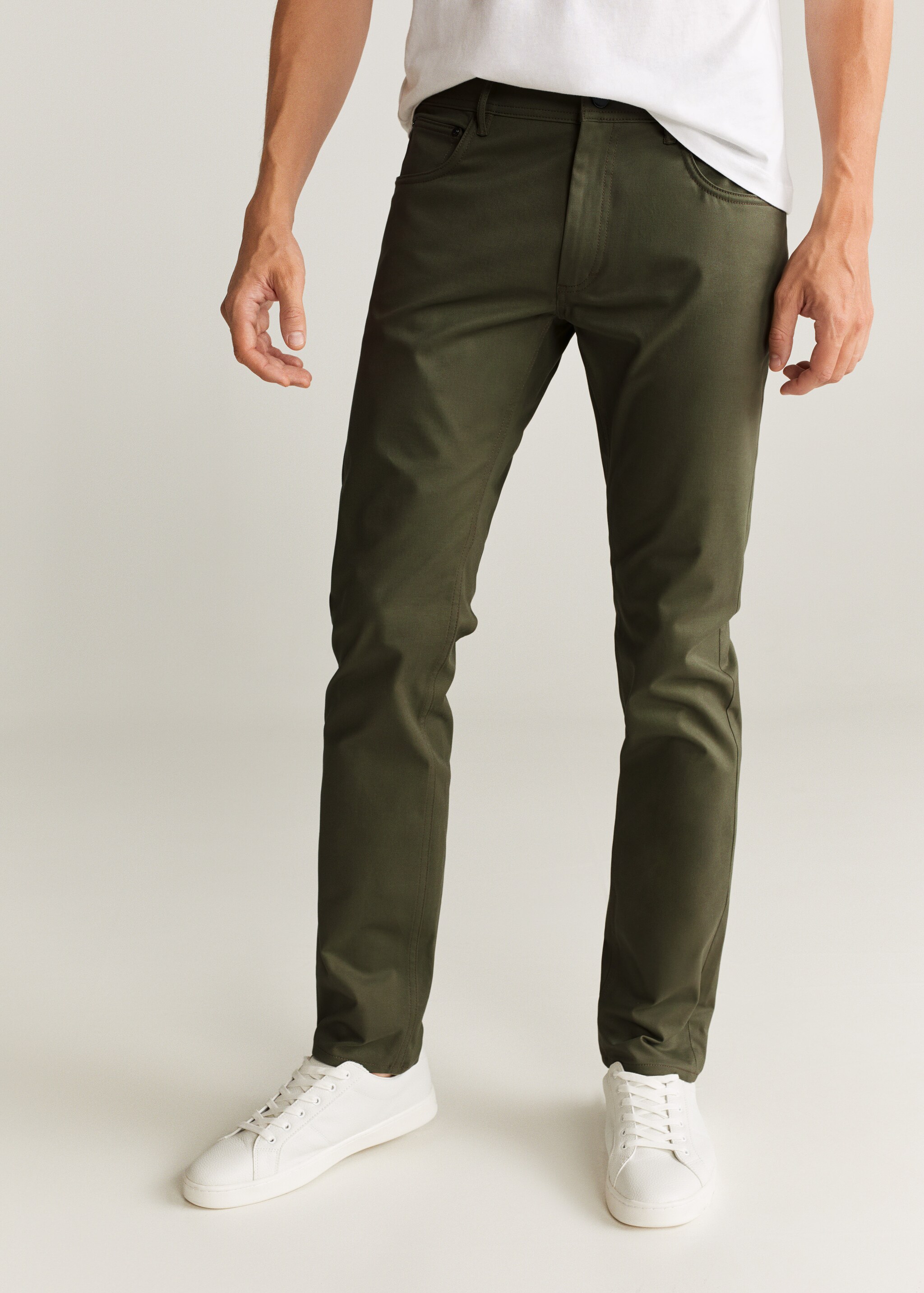Slim fit denim-effect serge pants - Medium plane