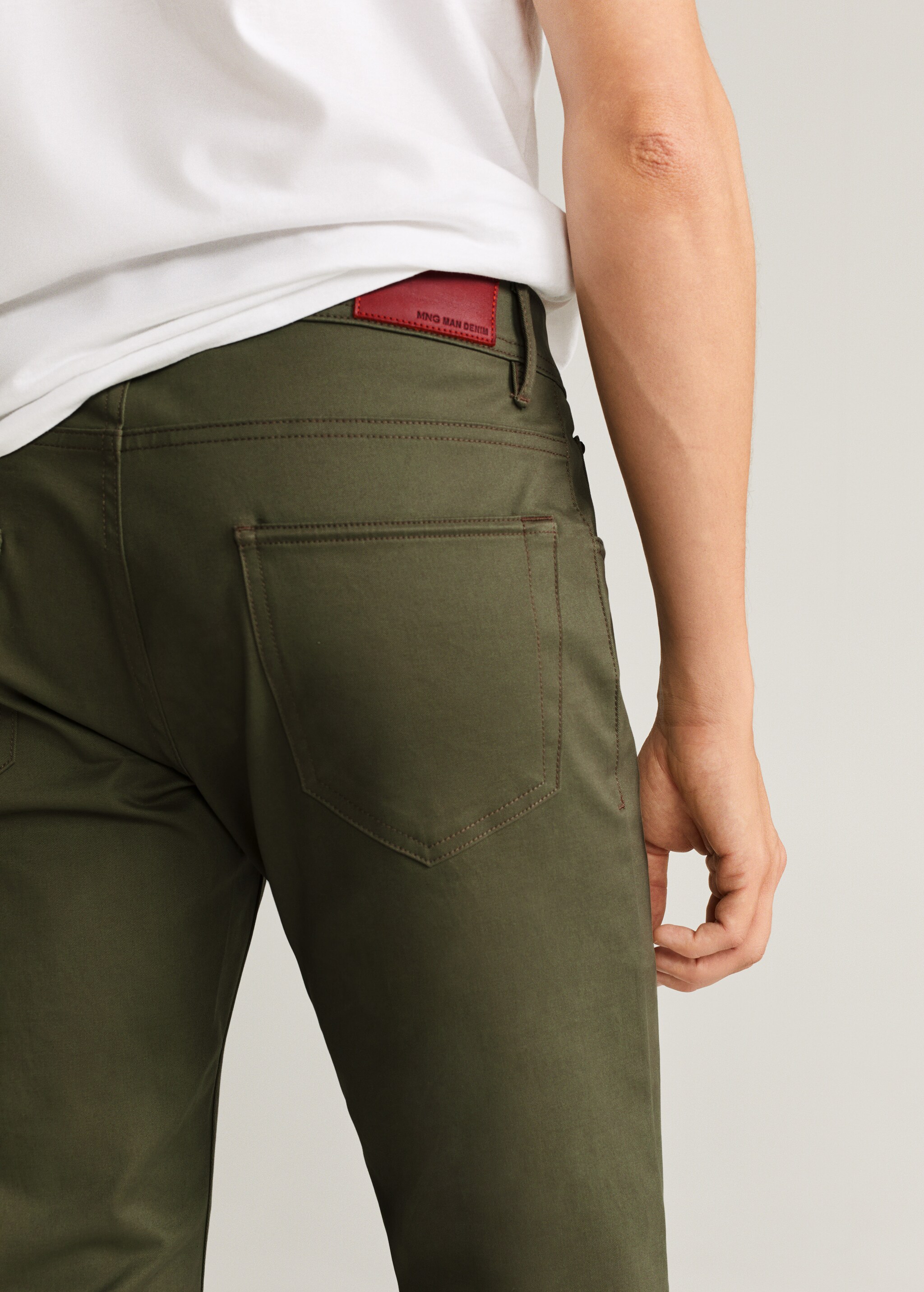 Slim fit denim-effect serge pants - Details of the article 2
