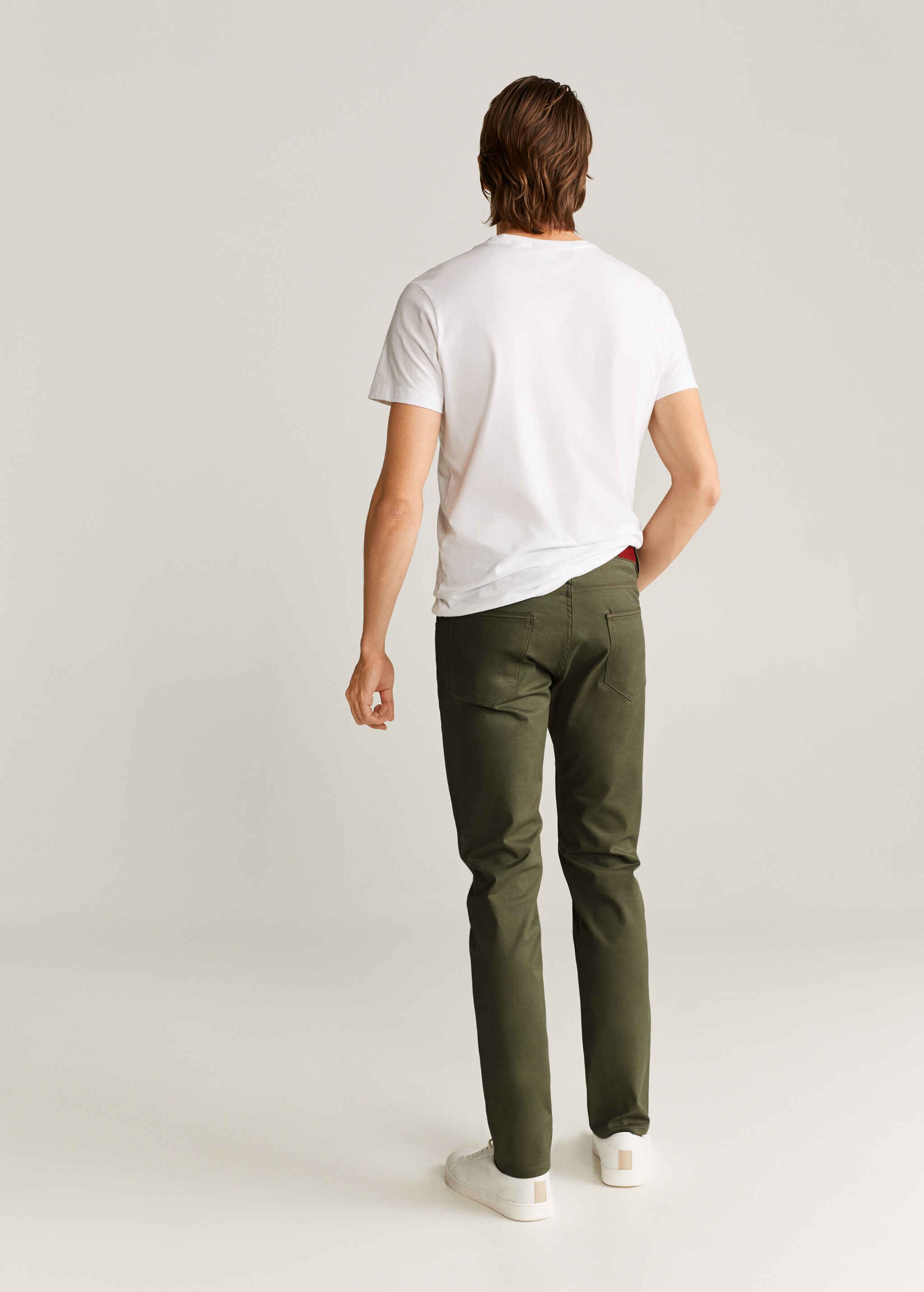 Slim fit denim-effect serge pants - Reverse of the article