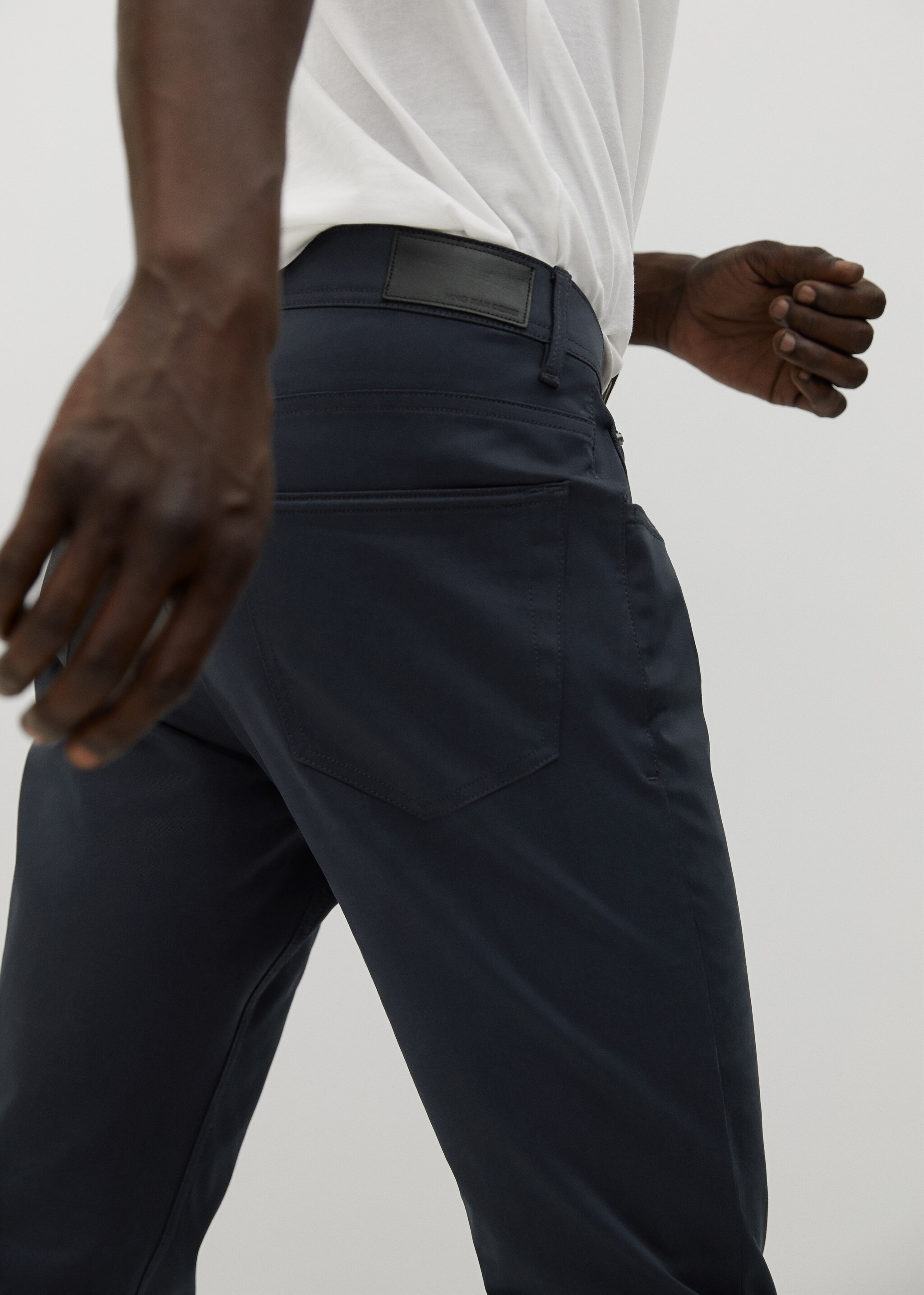 Slim fit denim-effect serge pants - Details of the article 2