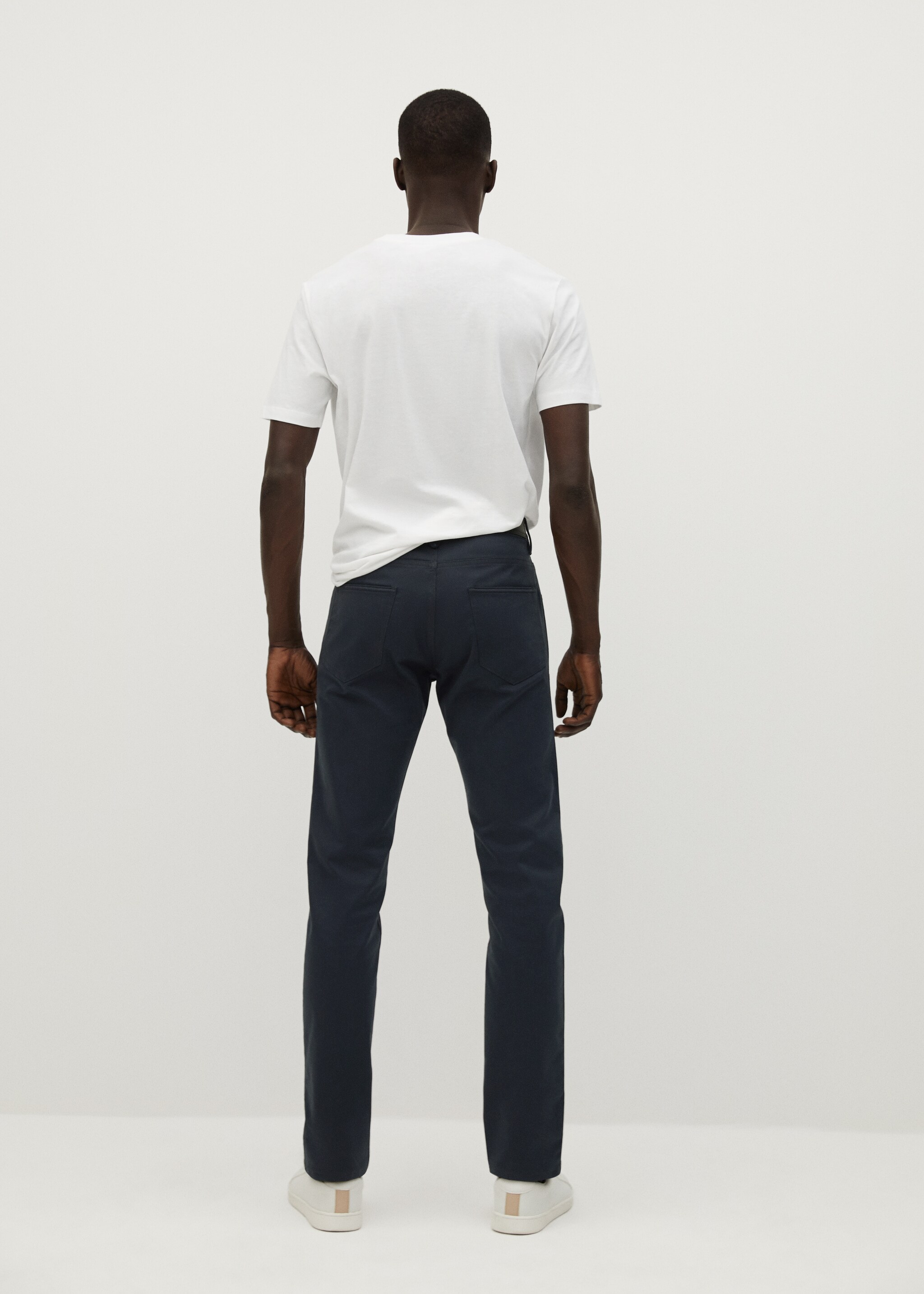Slim fit denim-effect serge pants - Reverse of the article