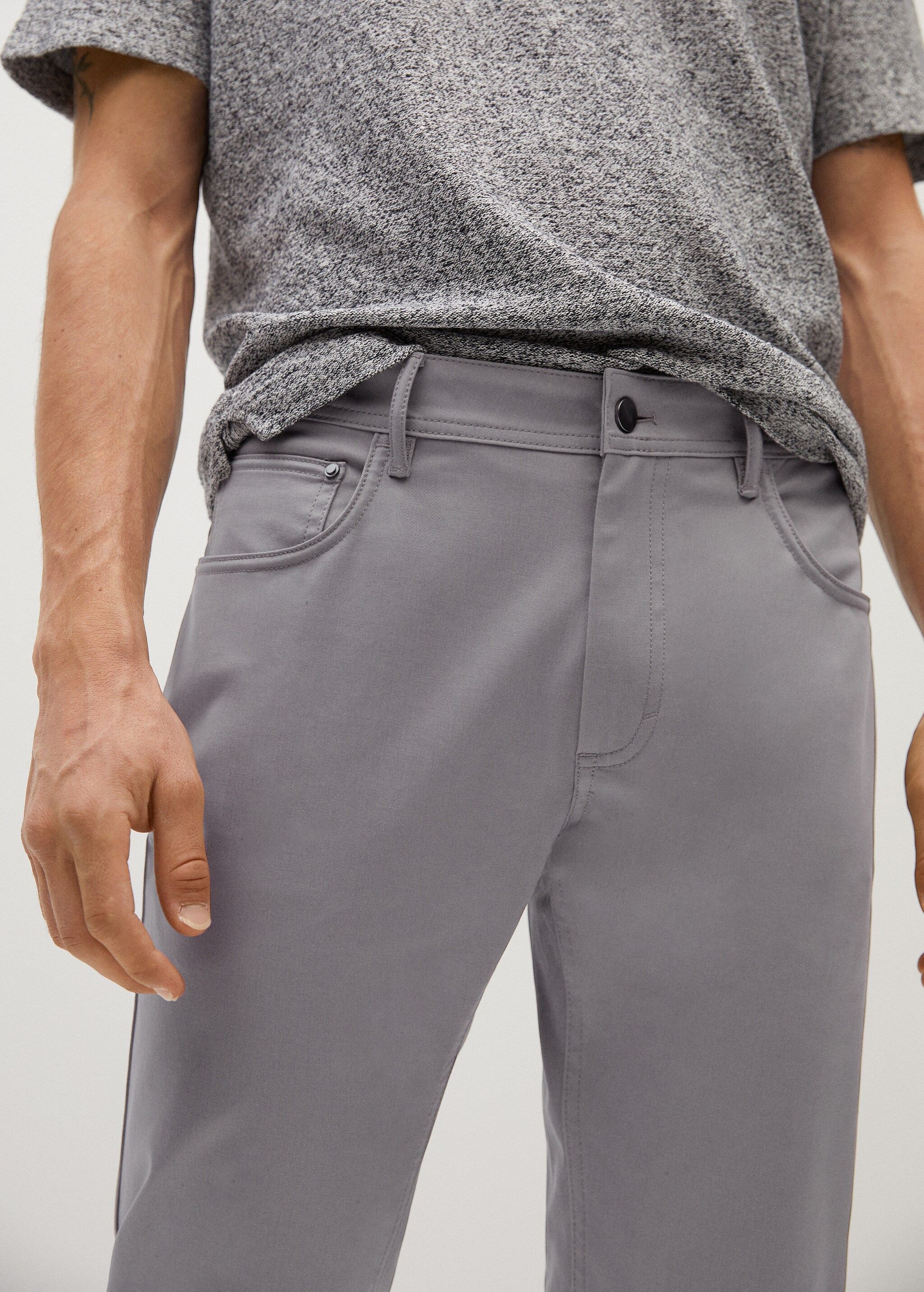 Slim fit denim-effect serge pants - Medium plane