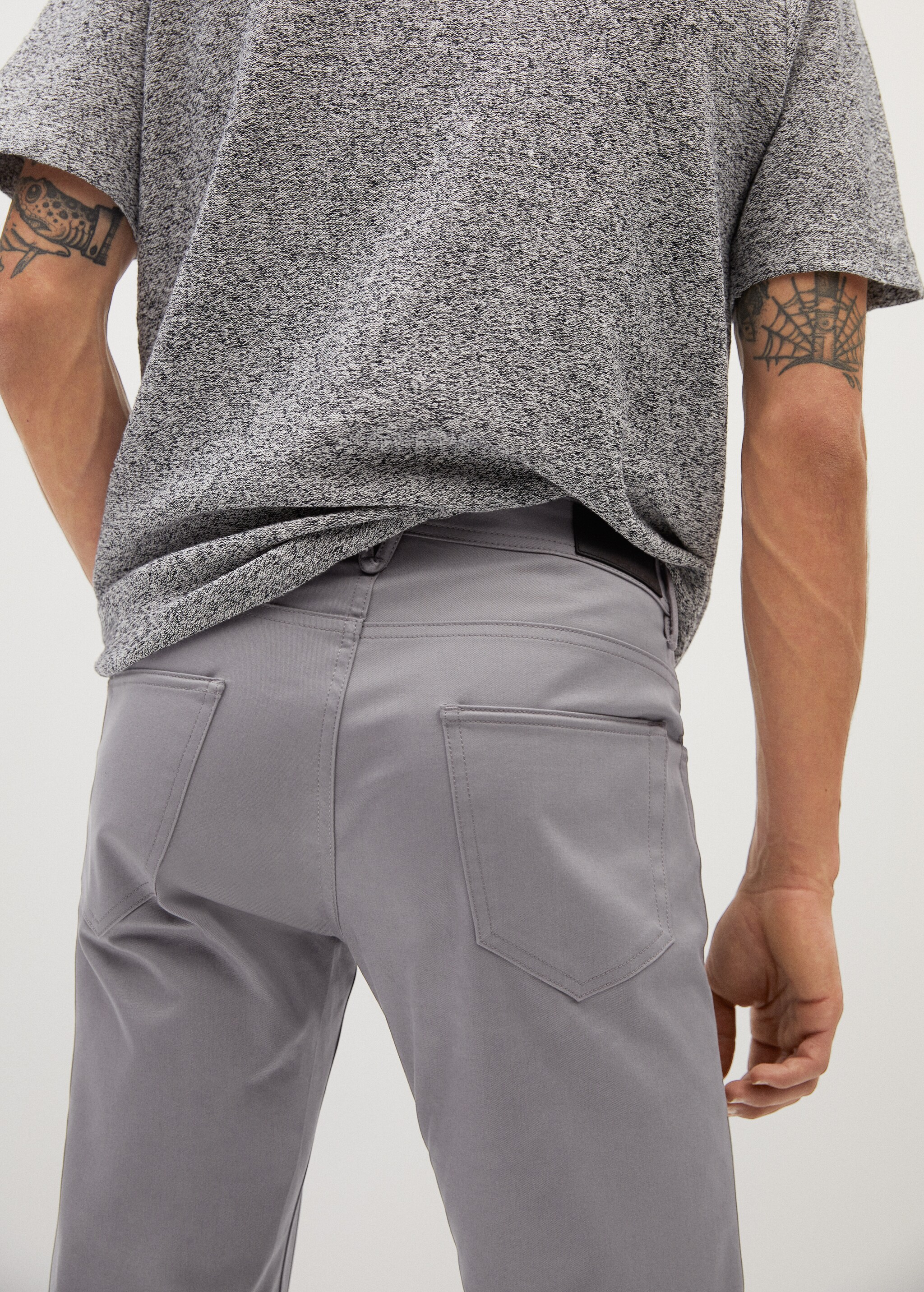 Slim fit denim-effect serge pants - Details of the article 2