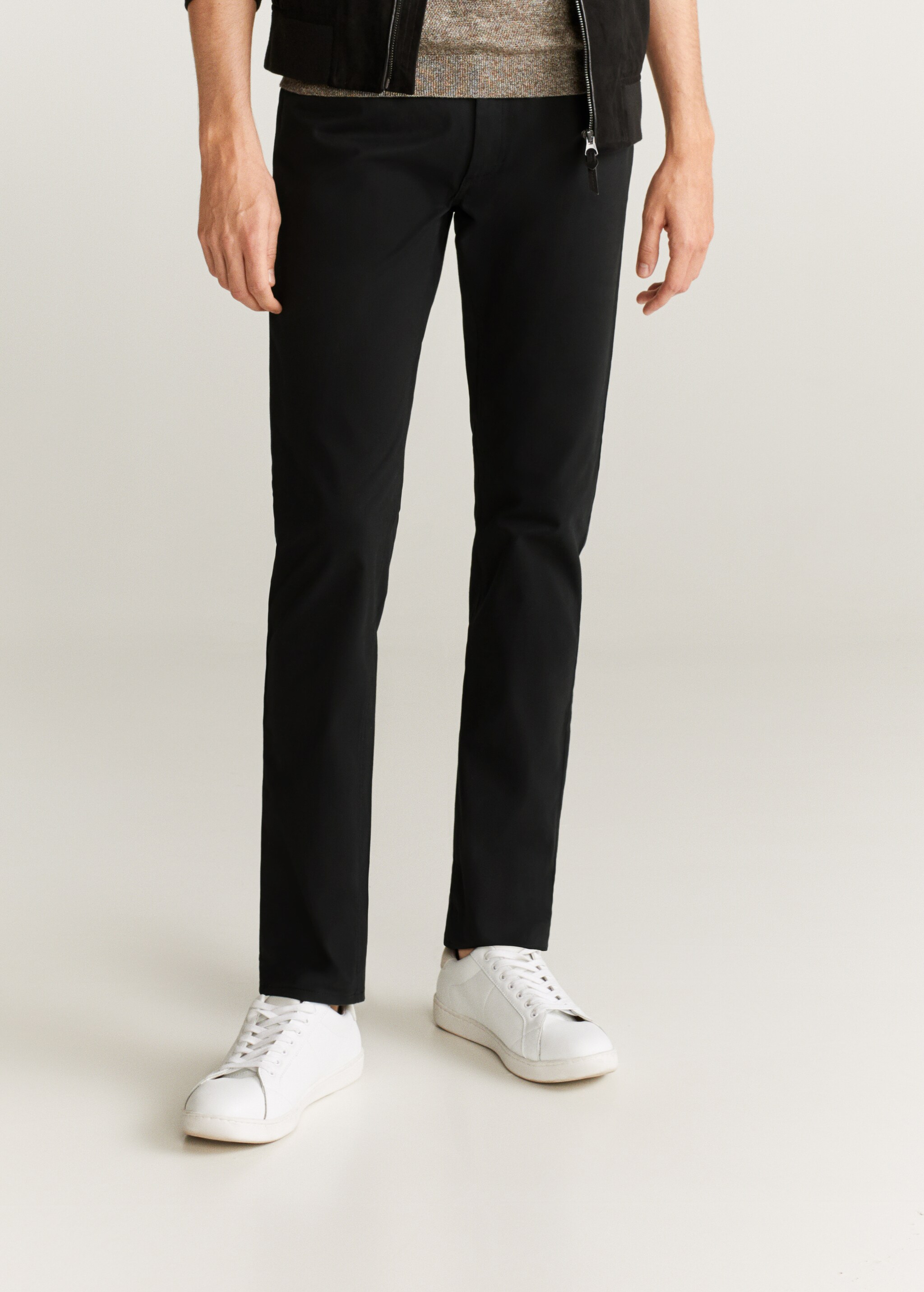 Slim fit denim-effect serge pants - Medium plane