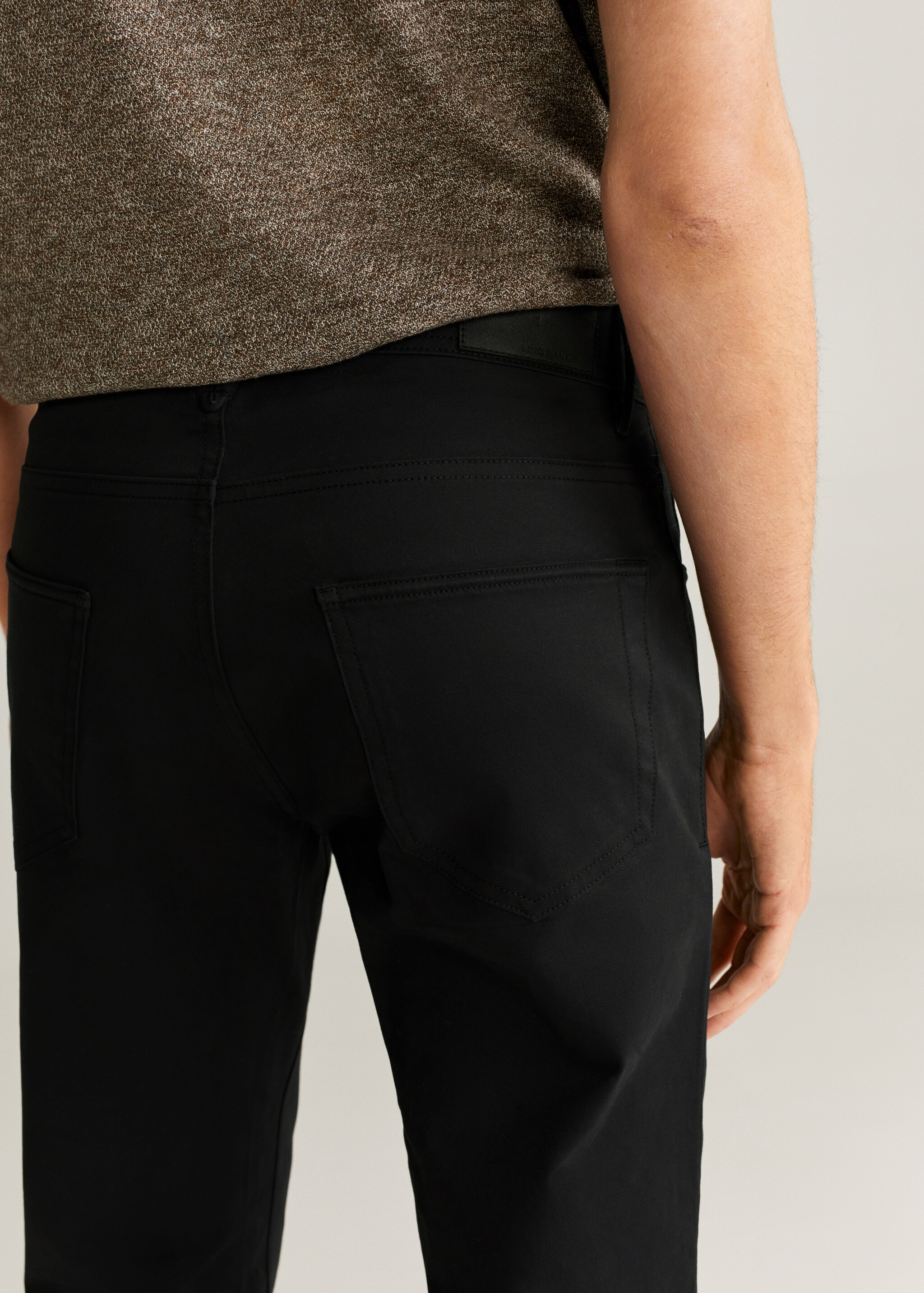 Slim fit denim-effect serge pants - Details of the article 1
