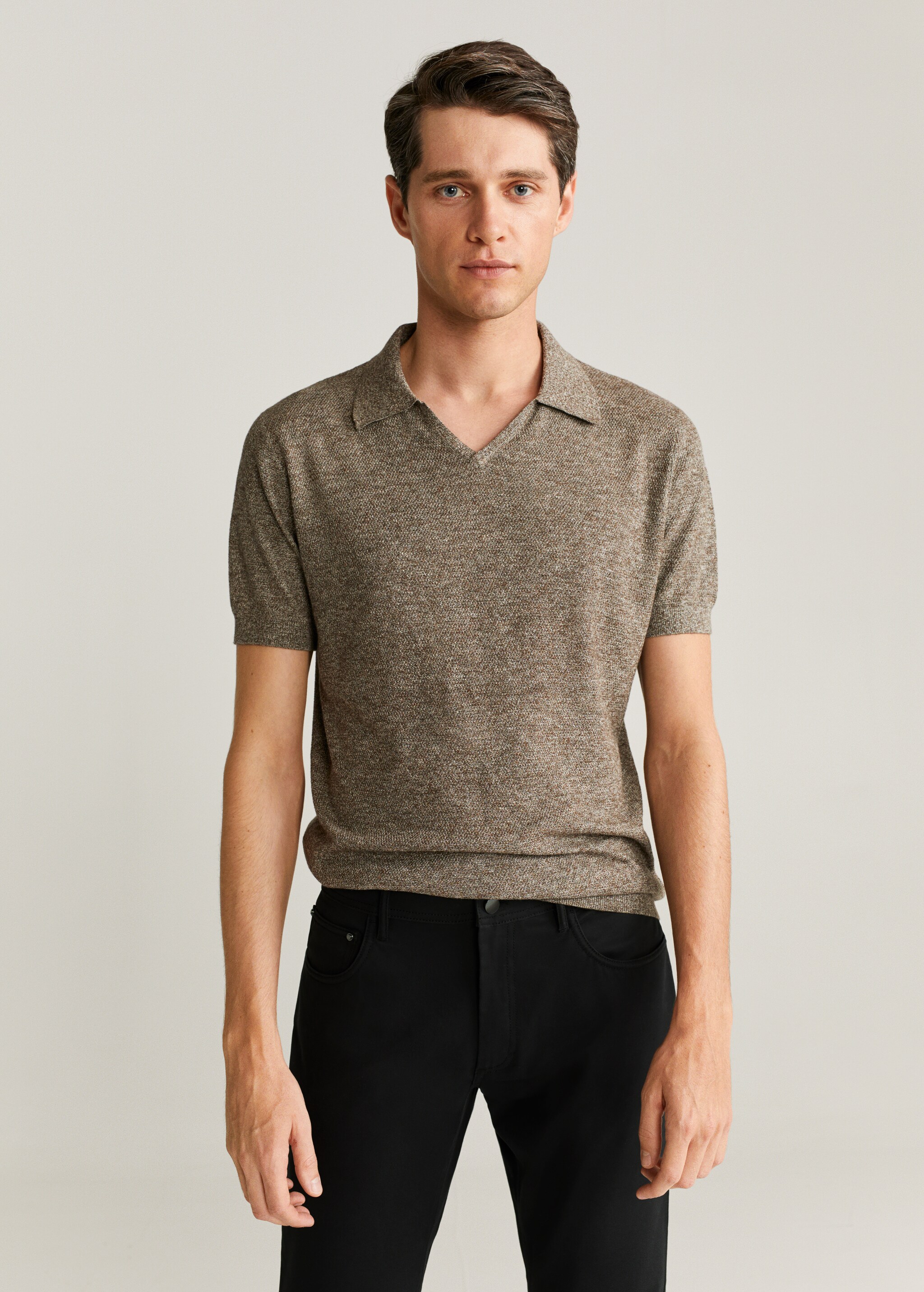 Slim fit denim-effect serge pants - Details of the article 2