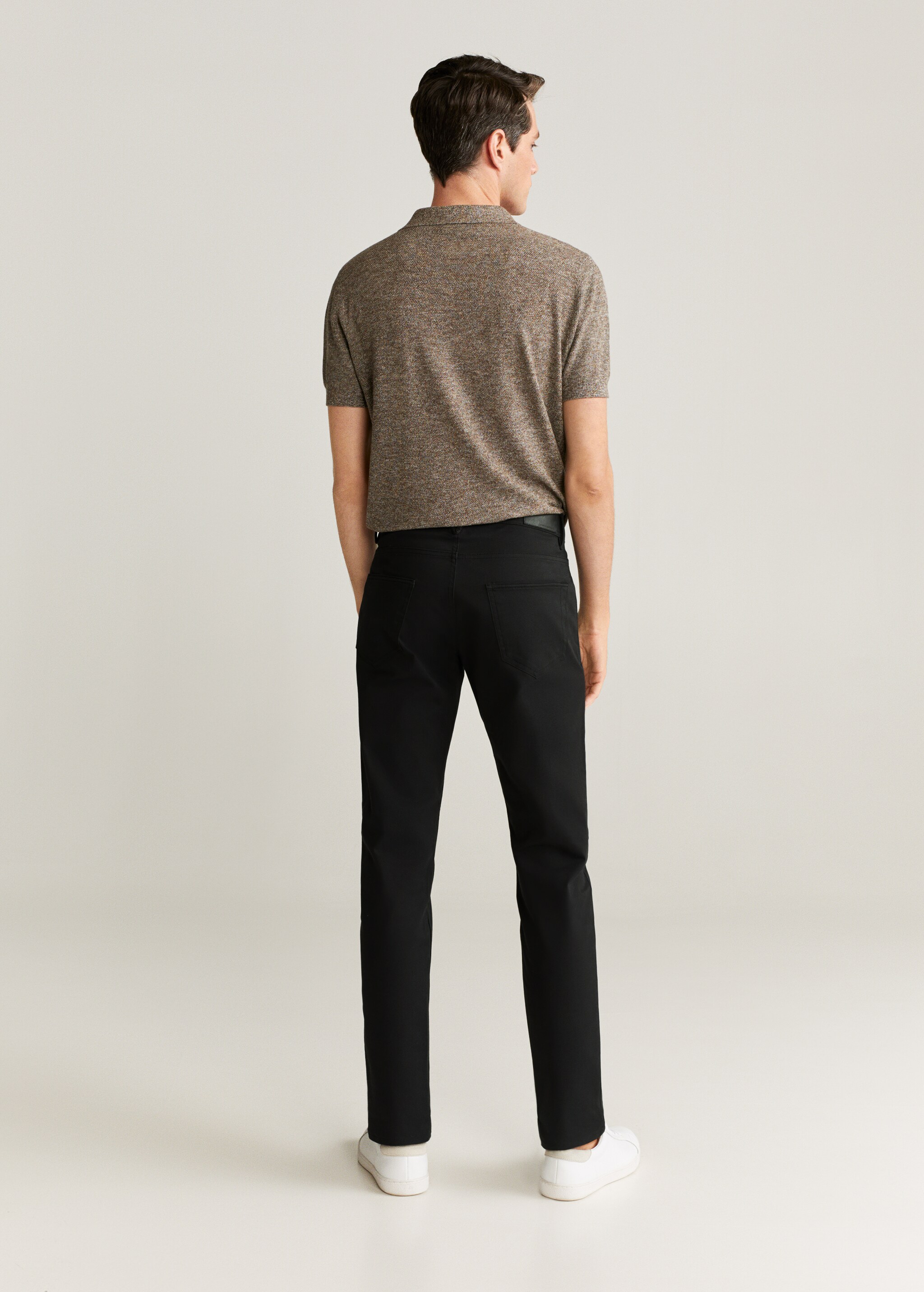 Slim fit denim-effect serge pants - Reverse of the article