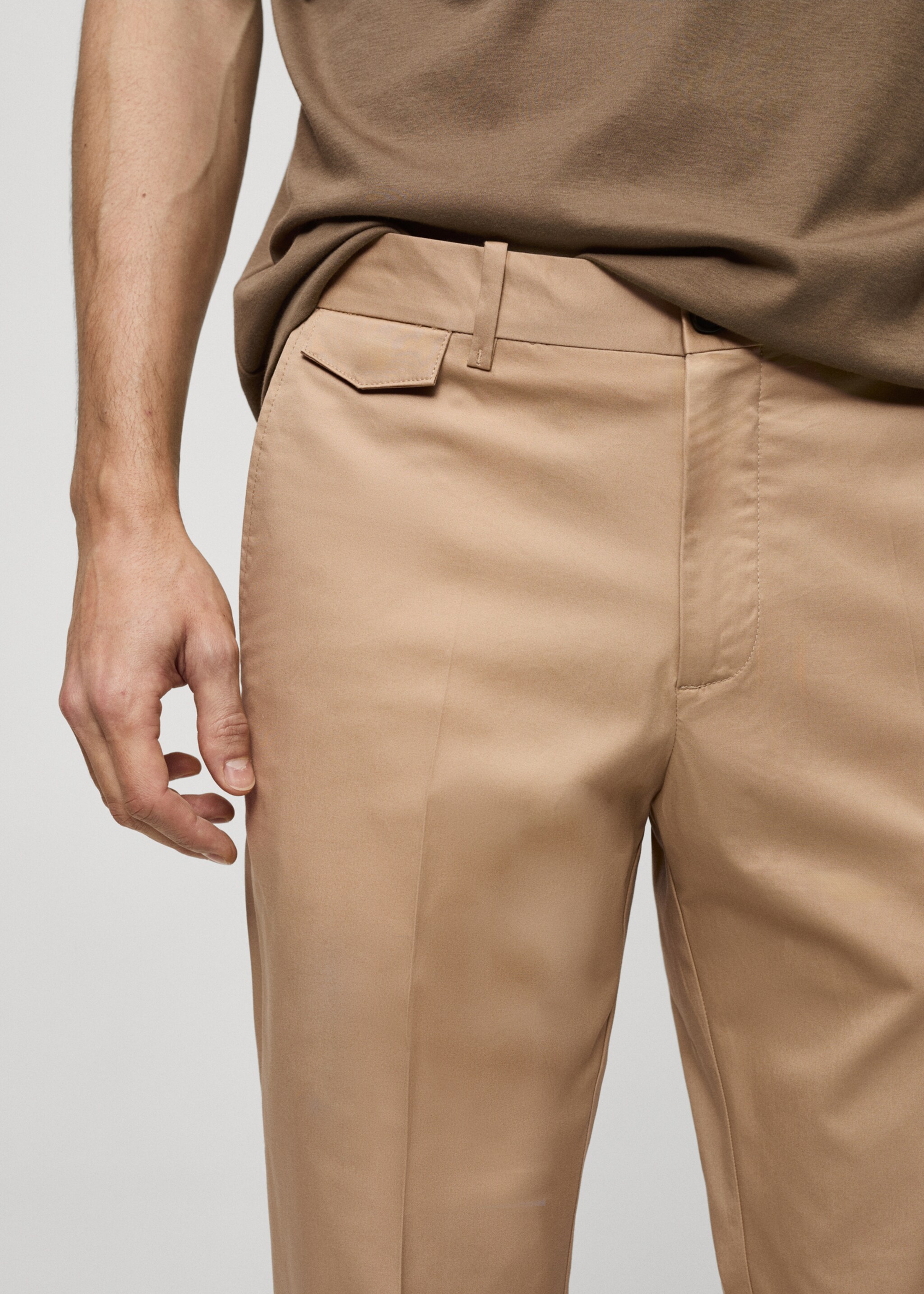 Regular fit strukirane pamučne hlače - Detalji artikla 1