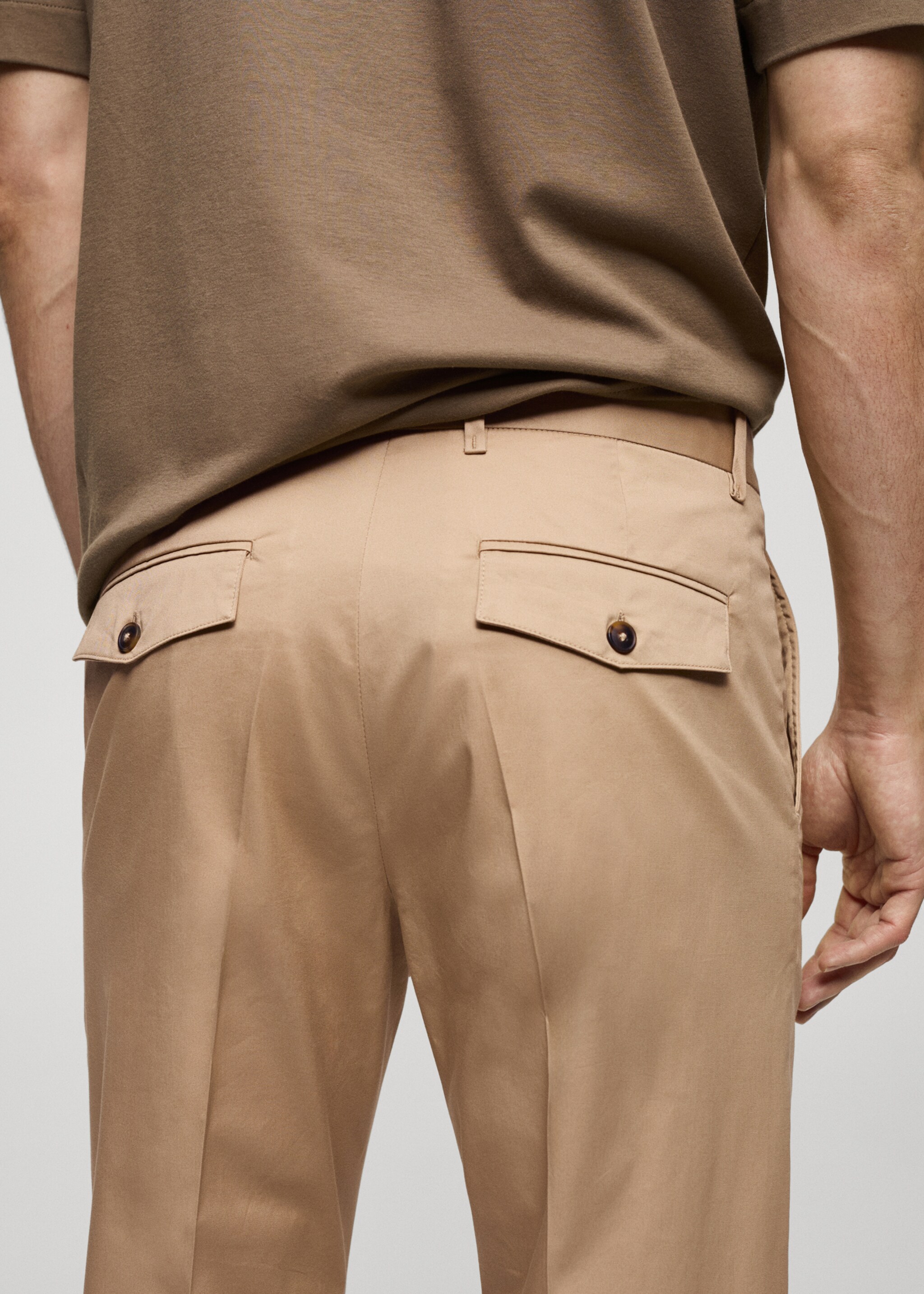 Regular fit strukirane pamučne hlače - Detalji artikla 6