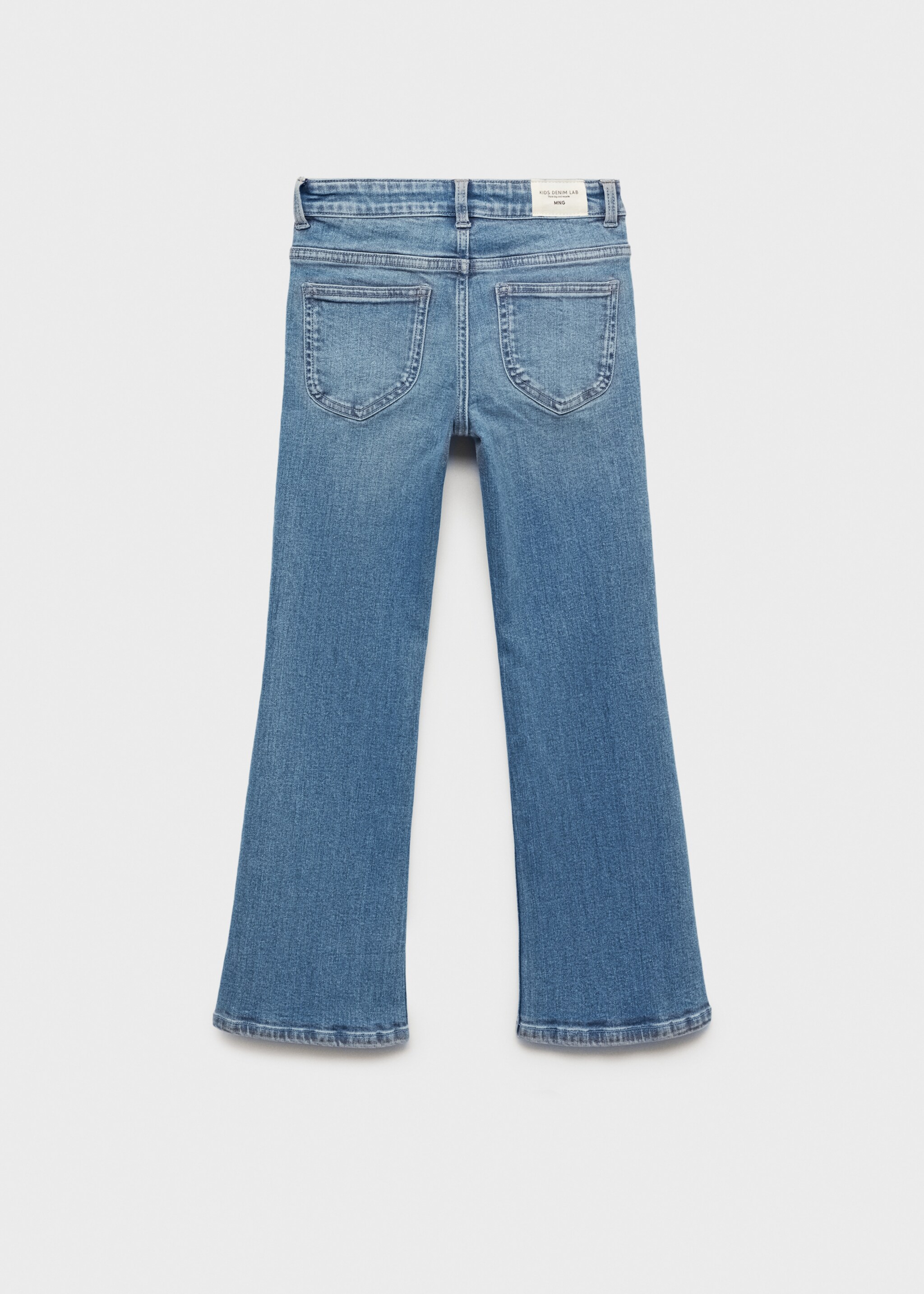 Flared jeans with opening - Reverse of the article, Medium Blue. Ref: 77001013-00.