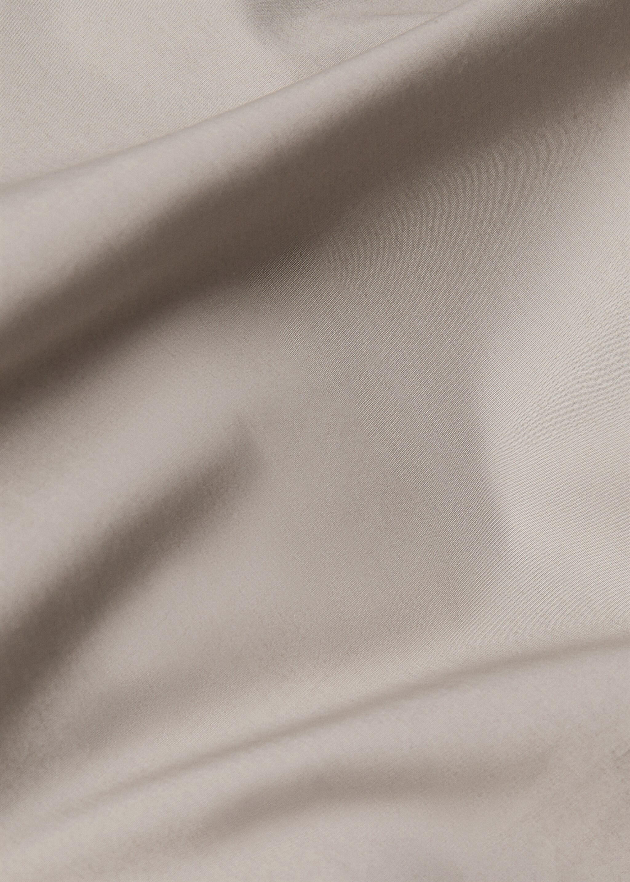 Percale cotton fitted sheet 300 threads for king bed - Details of the article 2, Medium Grey. Ref: 77001032-00.