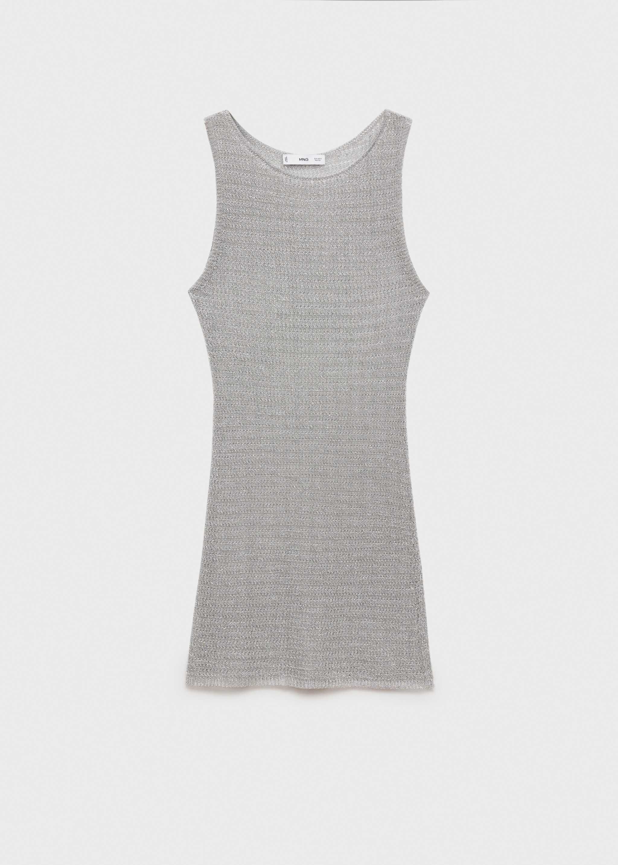 Lurex knitted dress - Article without model, Silver. Ref: 77001508-00.