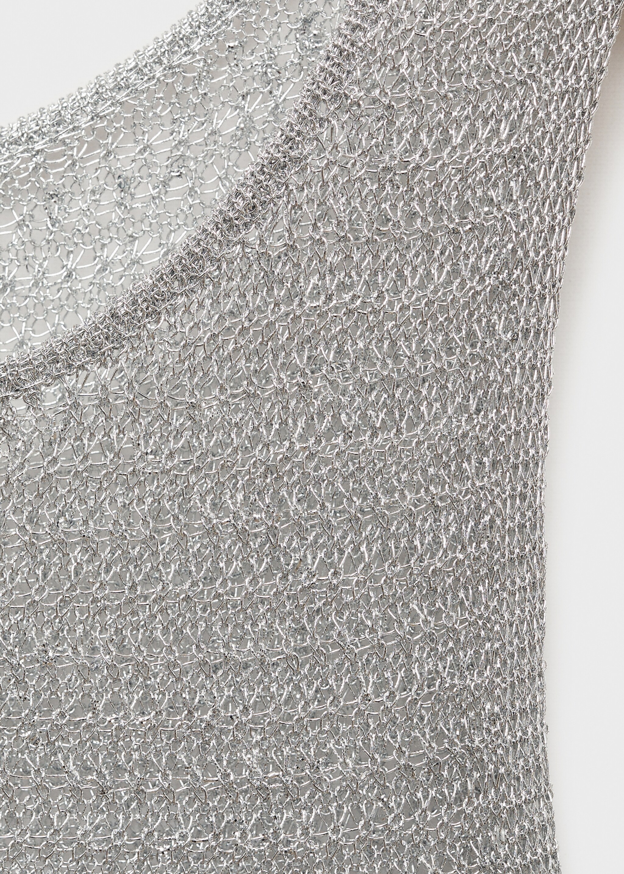 Lurex knitted dress - Details of the article 8, Silver. Ref: 77001508-00.