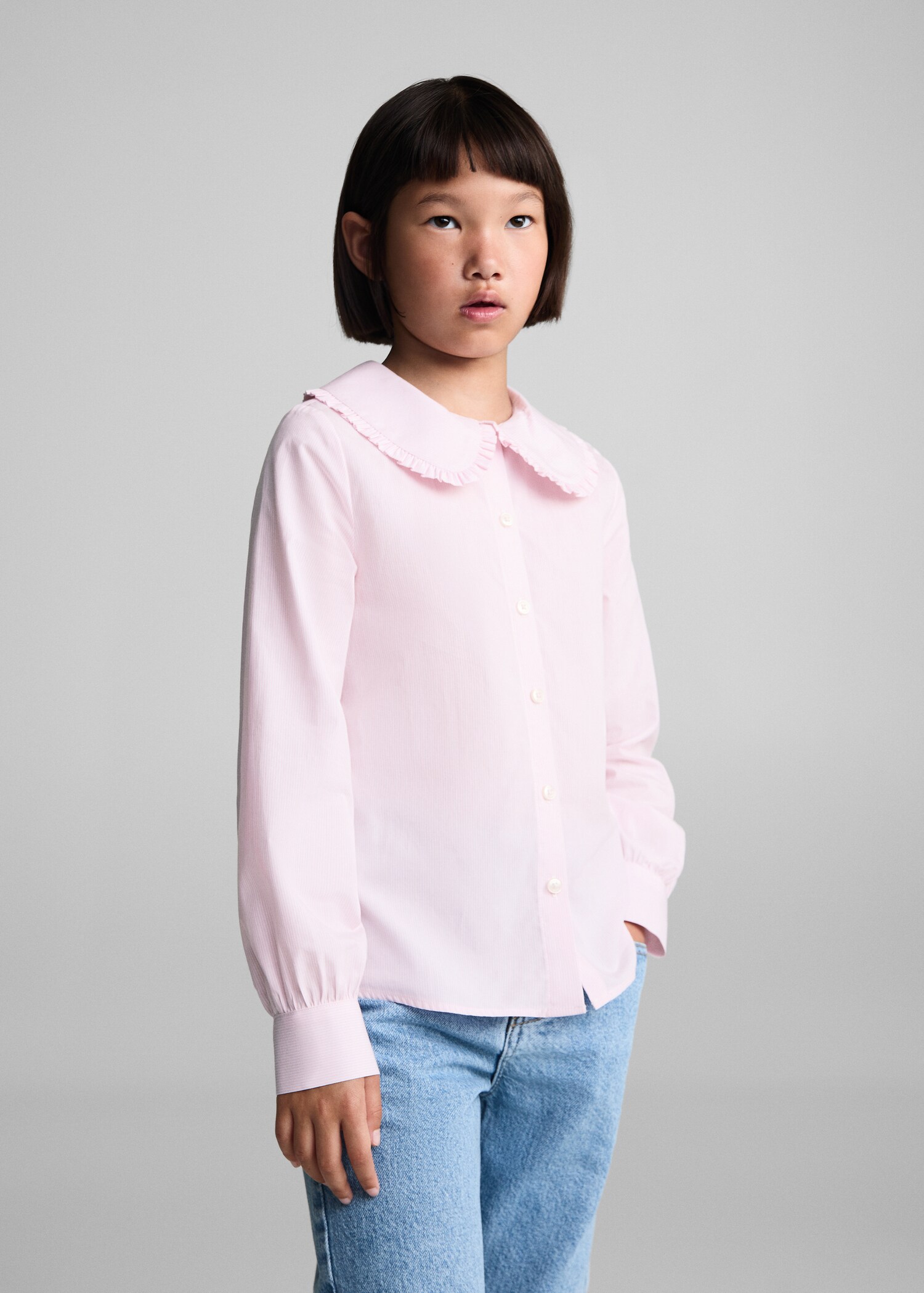 Baby-collar openwork shirt - Medium plane