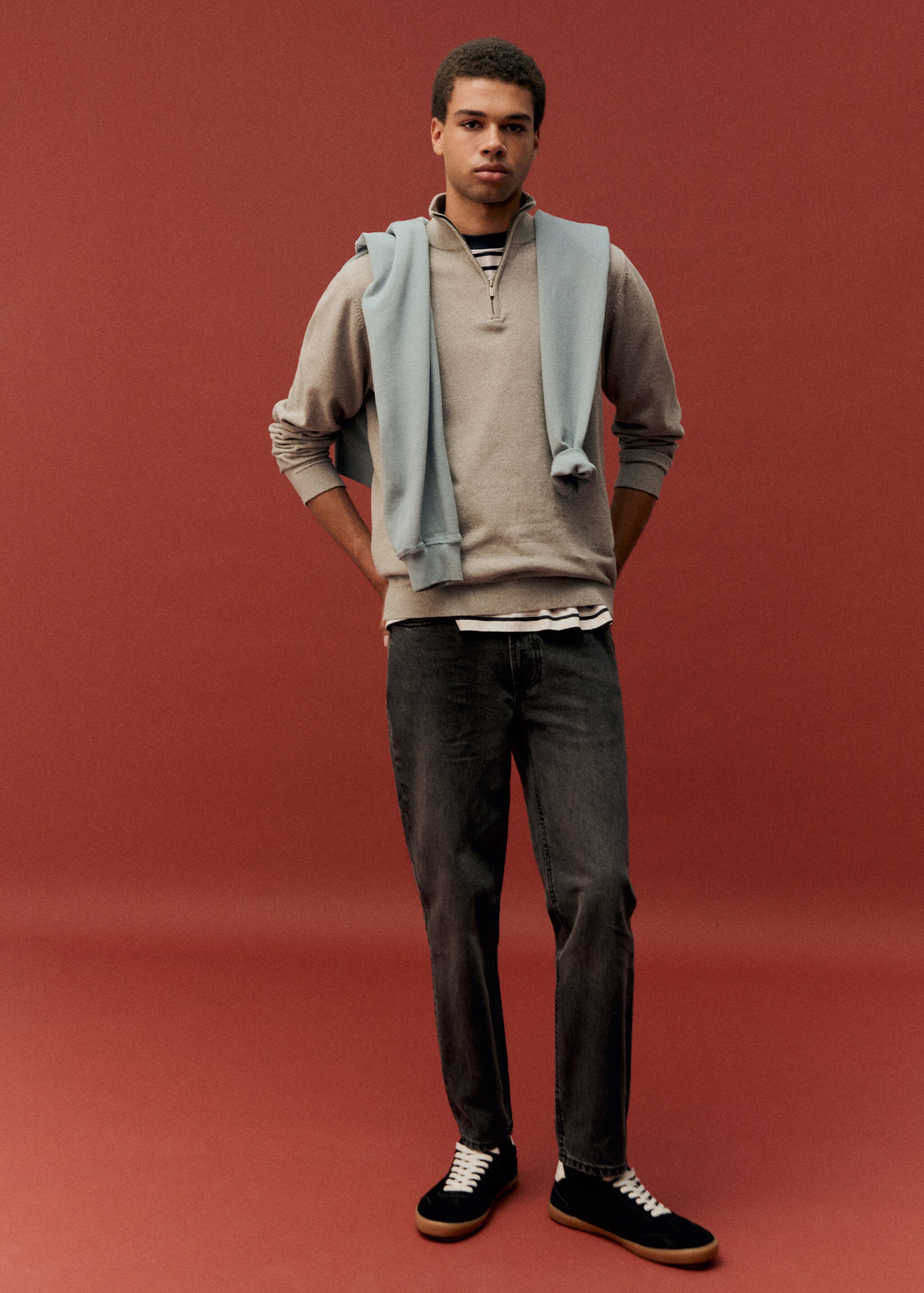 Regular-fit jeans - Detail van het artikel 5, Grijs denim. Ref: 77001510-00.