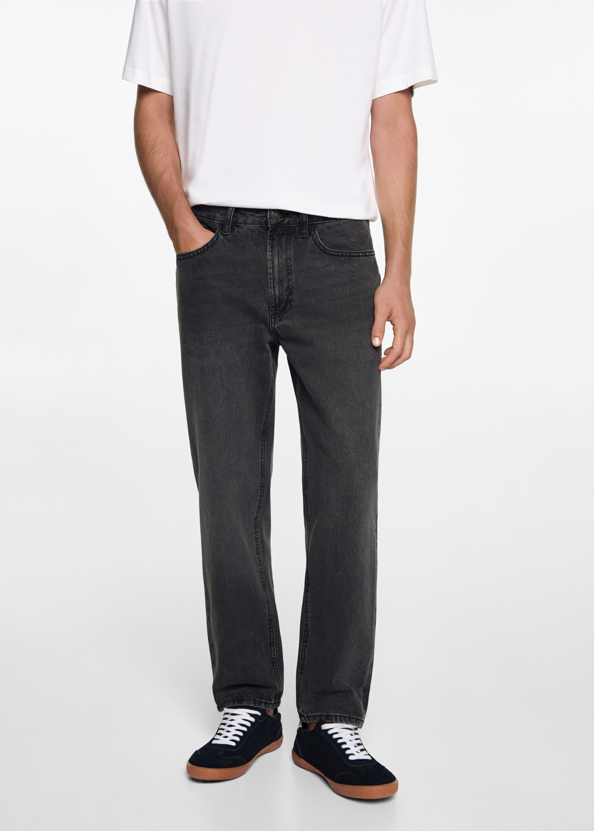 Regular-fit jeans - Detail van het artikel 6, Grijs denim. Ref: 77001510-00.