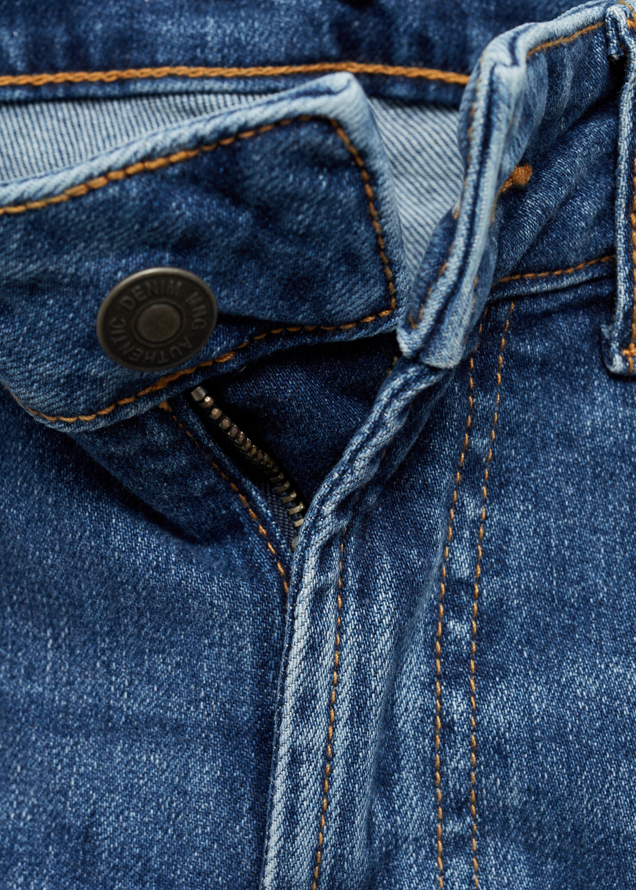Slim-fit jeans - Details of the article 8, Dark Blue. Ref: 77001511-00.