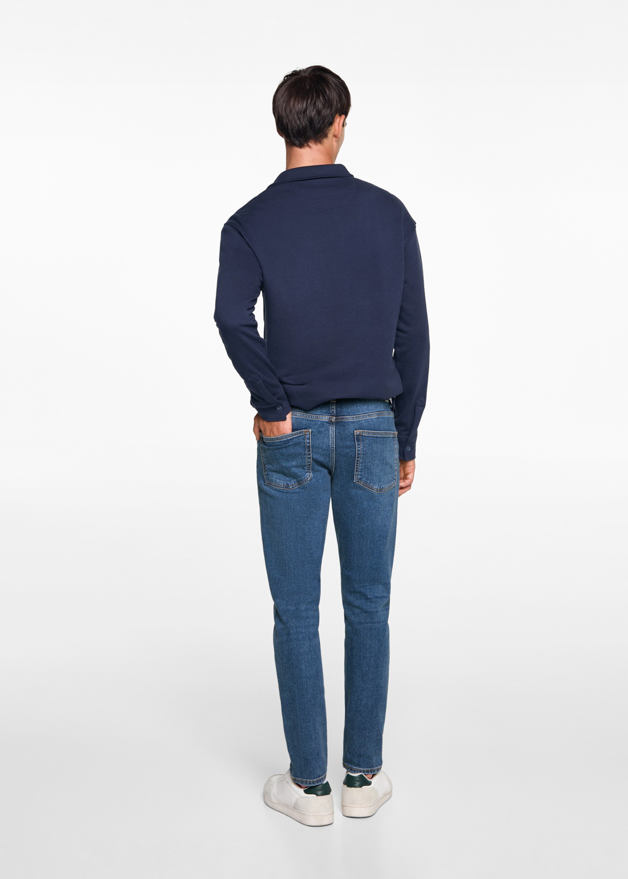 Slim-fit jeans - Reverse of the article, Dark Blue. Ref: 77001511-00.
