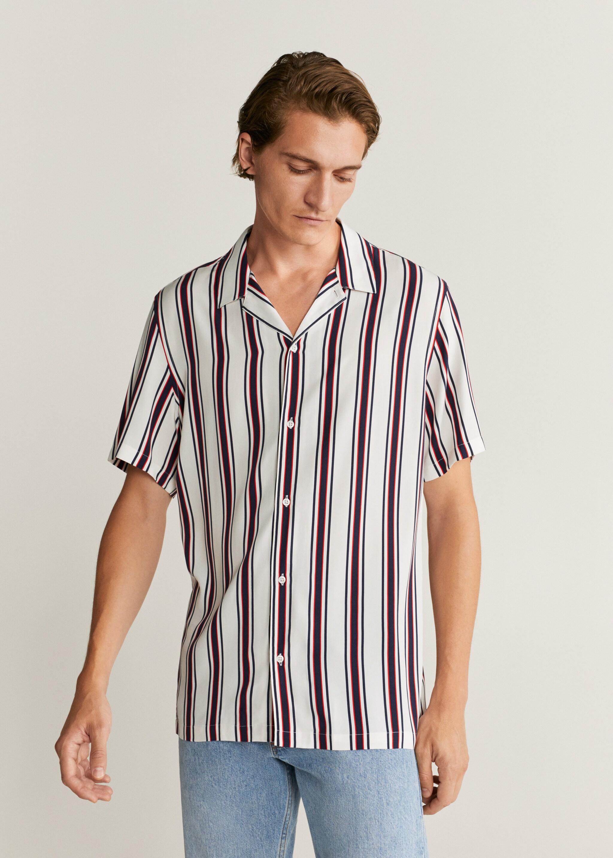 Regular fit flowy shirt - Medium plane