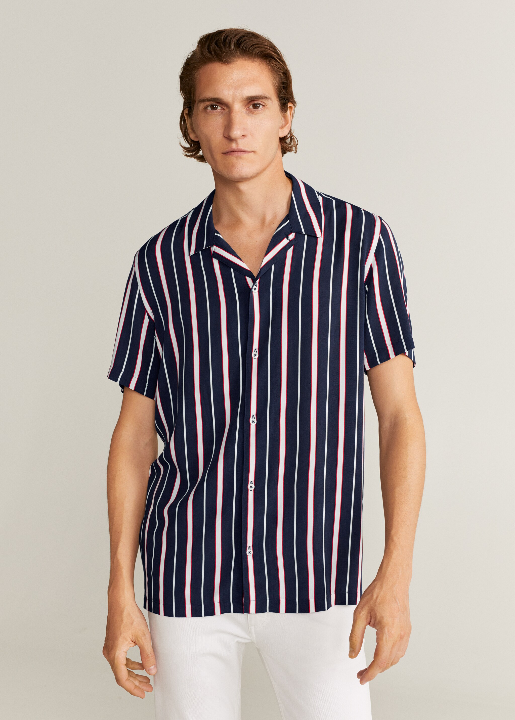 Camisa vestir regular fit rayas - Plano medio